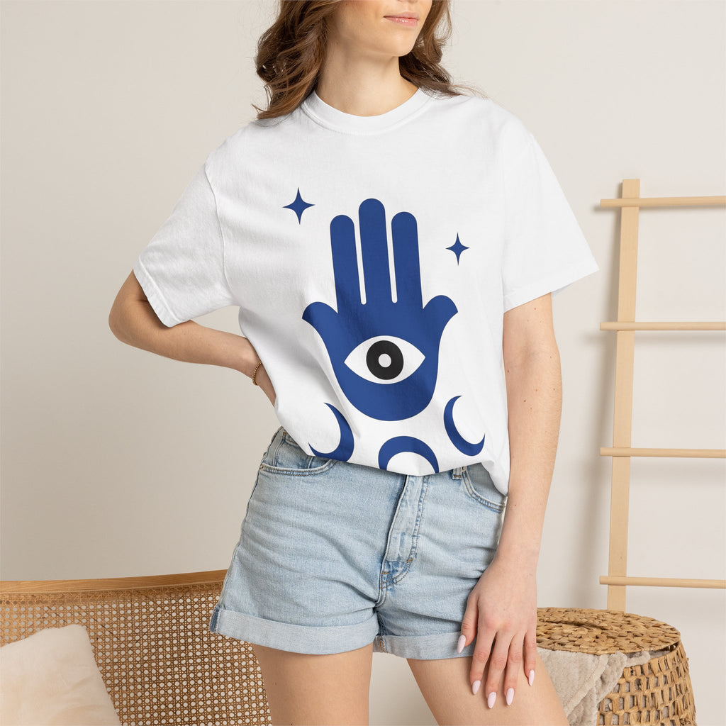 Hamsa Charm Shirt Boho Chic Mindfulness Gift Women Contemporary Tee Hand T-Shirt Bohemian Enthusiast Modern Tshirt Meditation Graphic