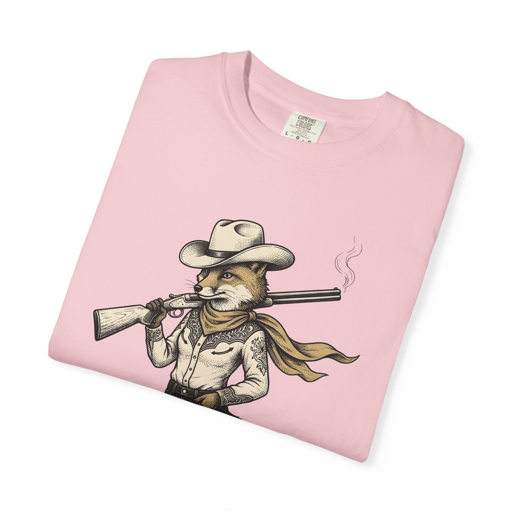 Fox Cowboy Shirt Cowgirl Ranch Gift Women Rustic Tee Fox T-Shirt Cowgirl Fan Vintage Tshirt Farm Graphic Sketch Gun Tshirt
