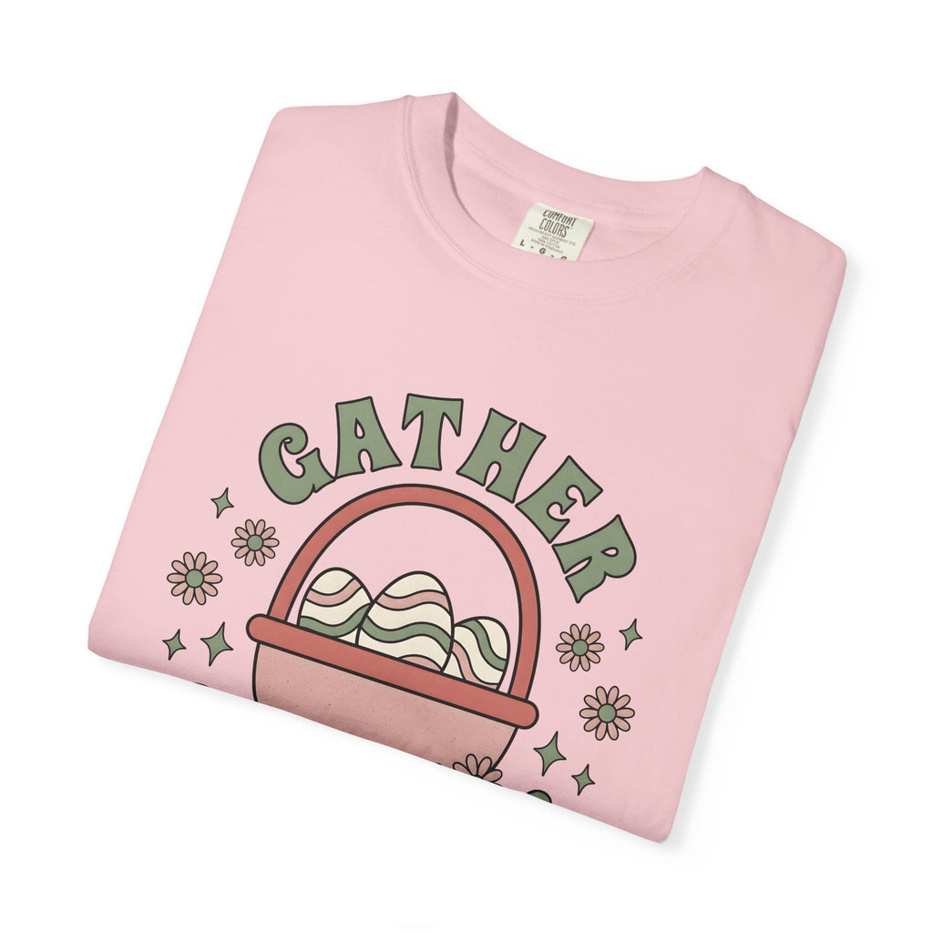 Easter Basket Shirt Easter Holiday Gift Women Doodle Tee Easter Basket T-Shirt Easter Enthusiast Hand Drawn Tshirt Celebration Graphic Retro
