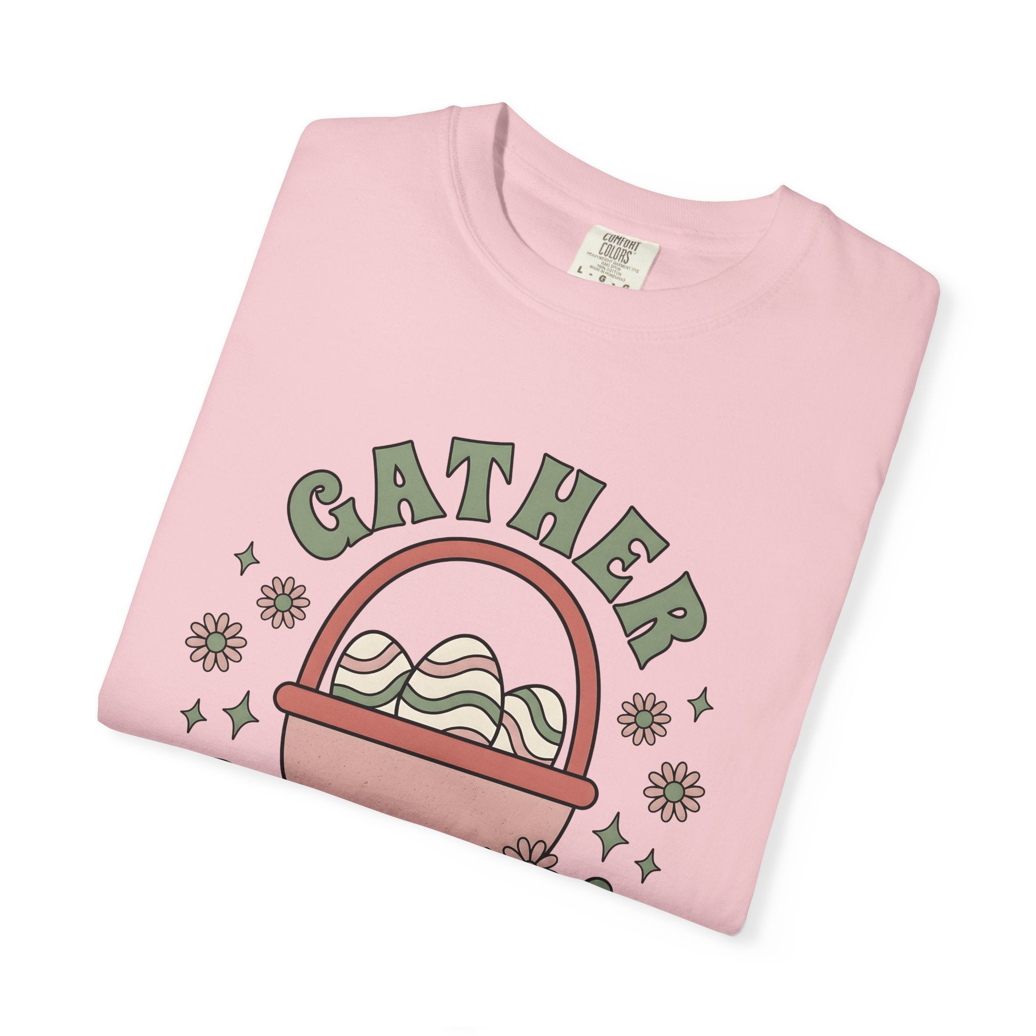 Easter Basket Shirt Easter Holiday Gift Women Doodle Tee Easter Basket T-Shirt Easter Enthusiast Hand Drawn Tshirt Celebration Graphic Retro