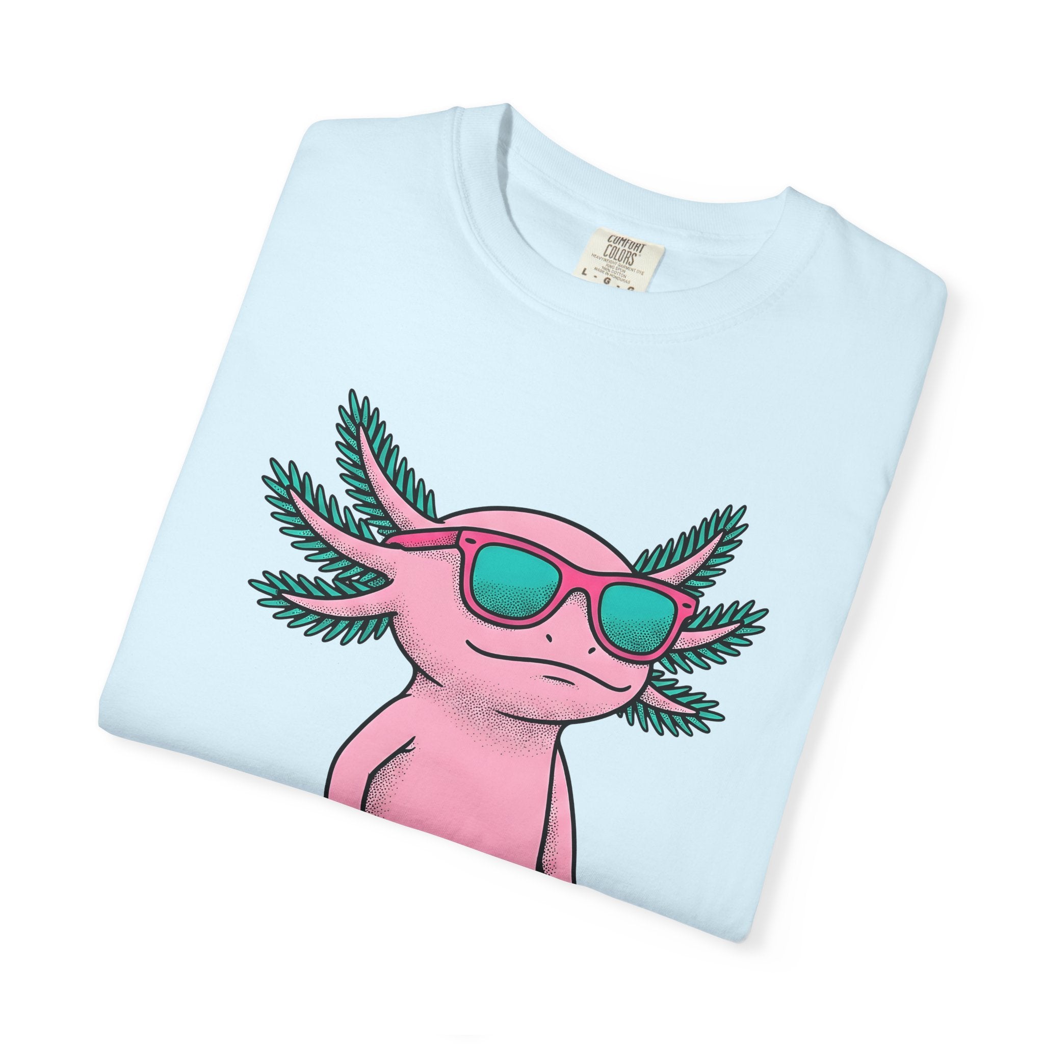 Axolotl Glasses Shirt Animals Satire Gift Women Animated Tee Axolotl Specs T-Shirt Animal Fan Cartoon Tshirt Parody Graphic Old School