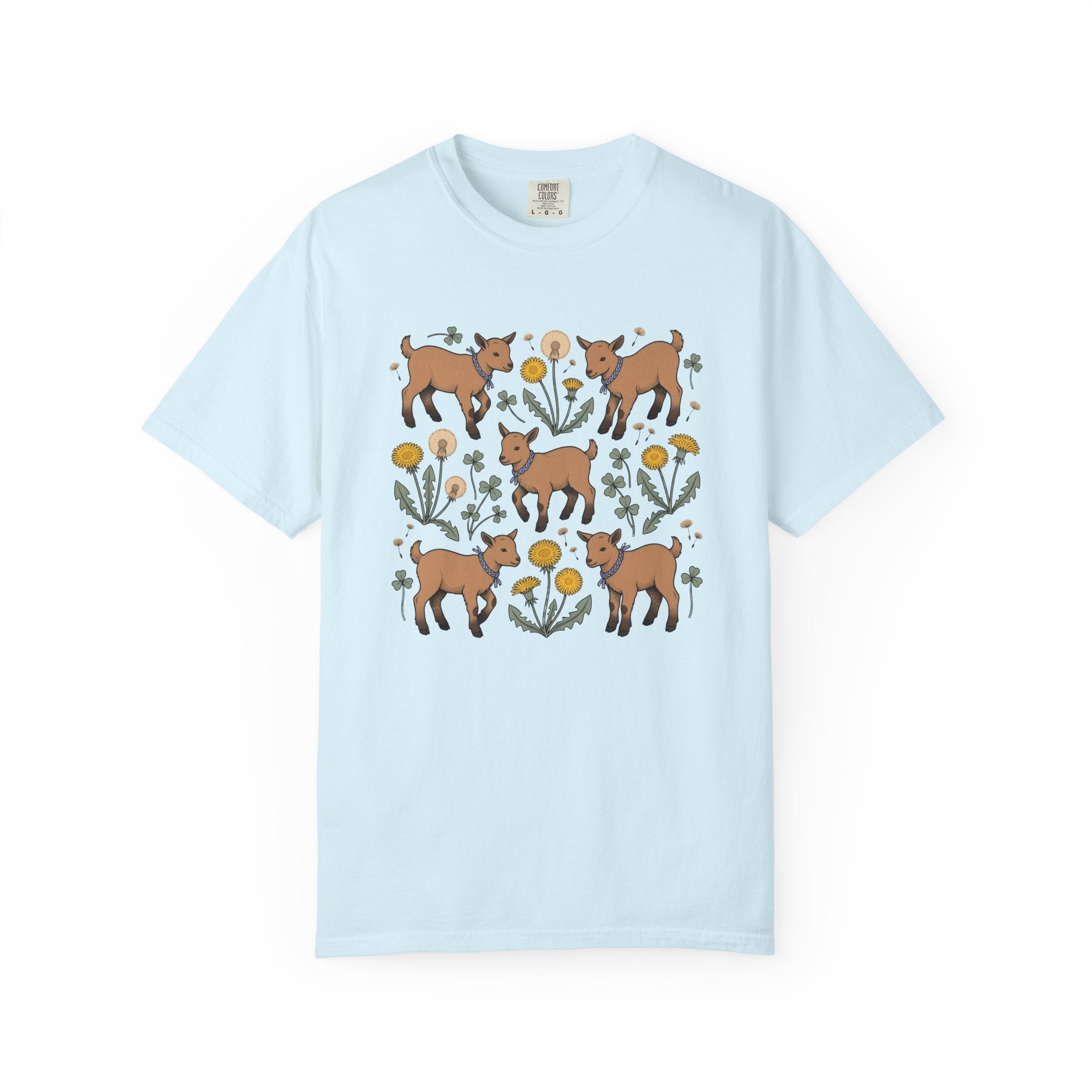 Baby Goat Shirt Cottagecore Pet Gift Women Vintage Tee Kid T-Shirt Homesteader Fan Retro Tshirt Animal Graphic Sketch Dandelion Tshirt