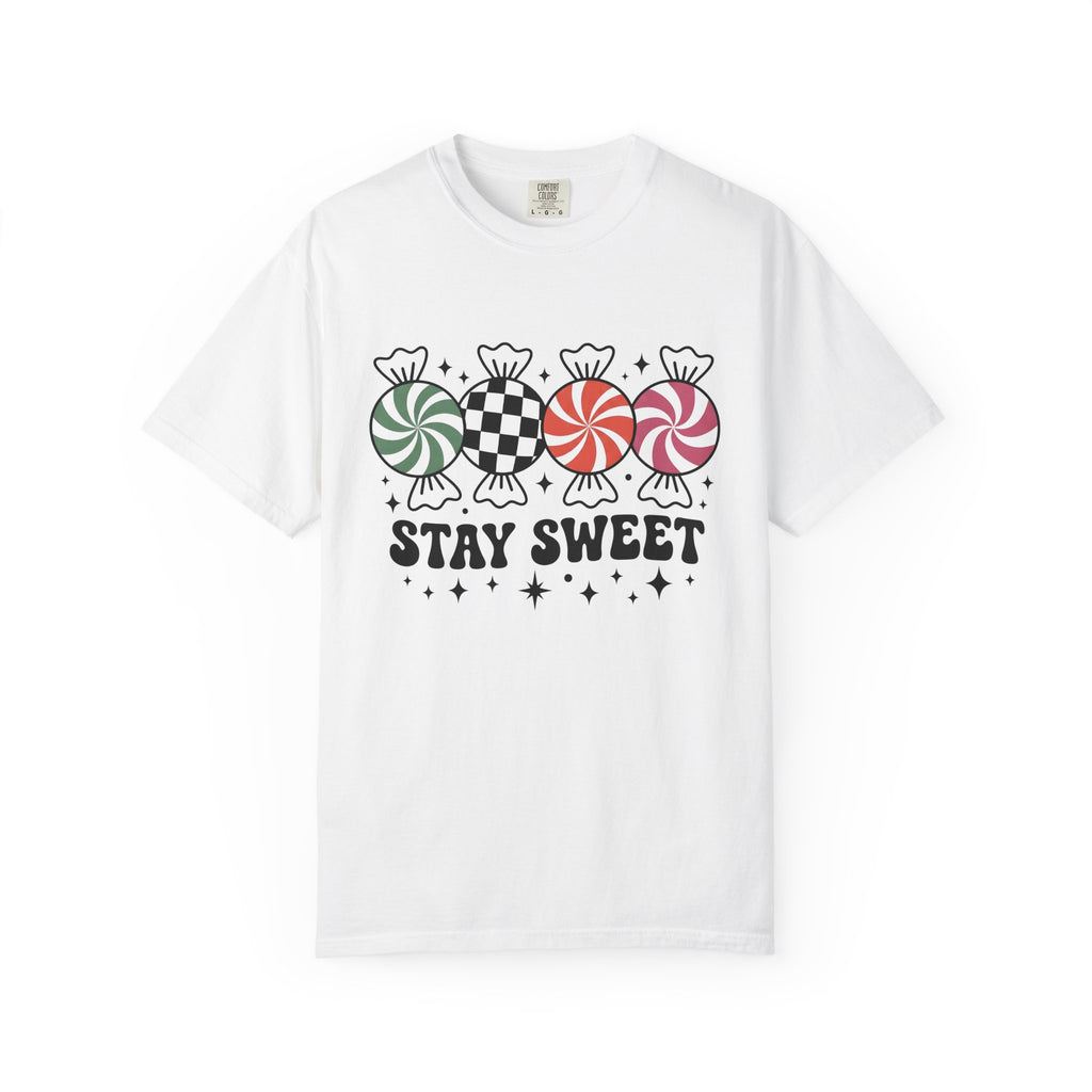 Candy Cane Shirt Christmas Sweets Gift Women Whimsical Tee Peppermint Stick T-Shirt Christmas Fan Candy Graphic Tshirt Vintage Sparkles