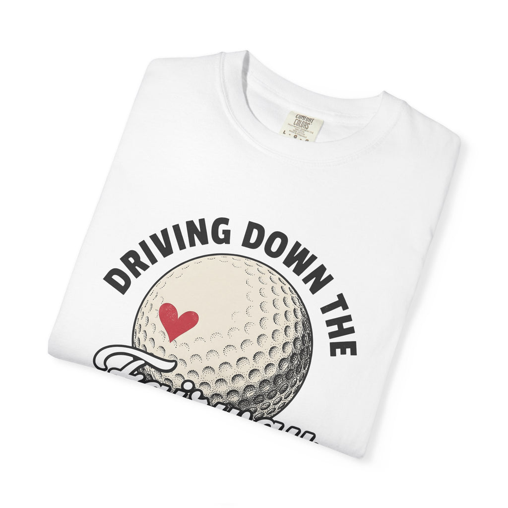Golf Ball Shirt Golf Passion Gift Women Line Art Tee Golfball T-Shirt Golfer Enthusiast Illustration Graphic Cartoon Heart Tshirt