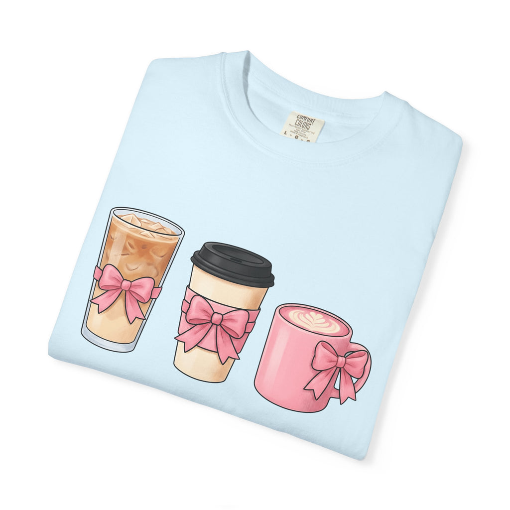 Coffee Mugs Shirt Coffee Vibe Gift Women Cute Tee Mug T-Shirt Coffee Fan Cute Tshirt Atmosphere Graphic Sketch Pink Ribbon Tshirt