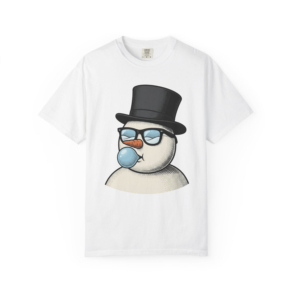 Snowman Art Shirt Christmas Festive Gift Women Caricature Tee Frosty T-Shirt Holiday Fan Cartoon Tshirt Celebration Graphic Classic Sun