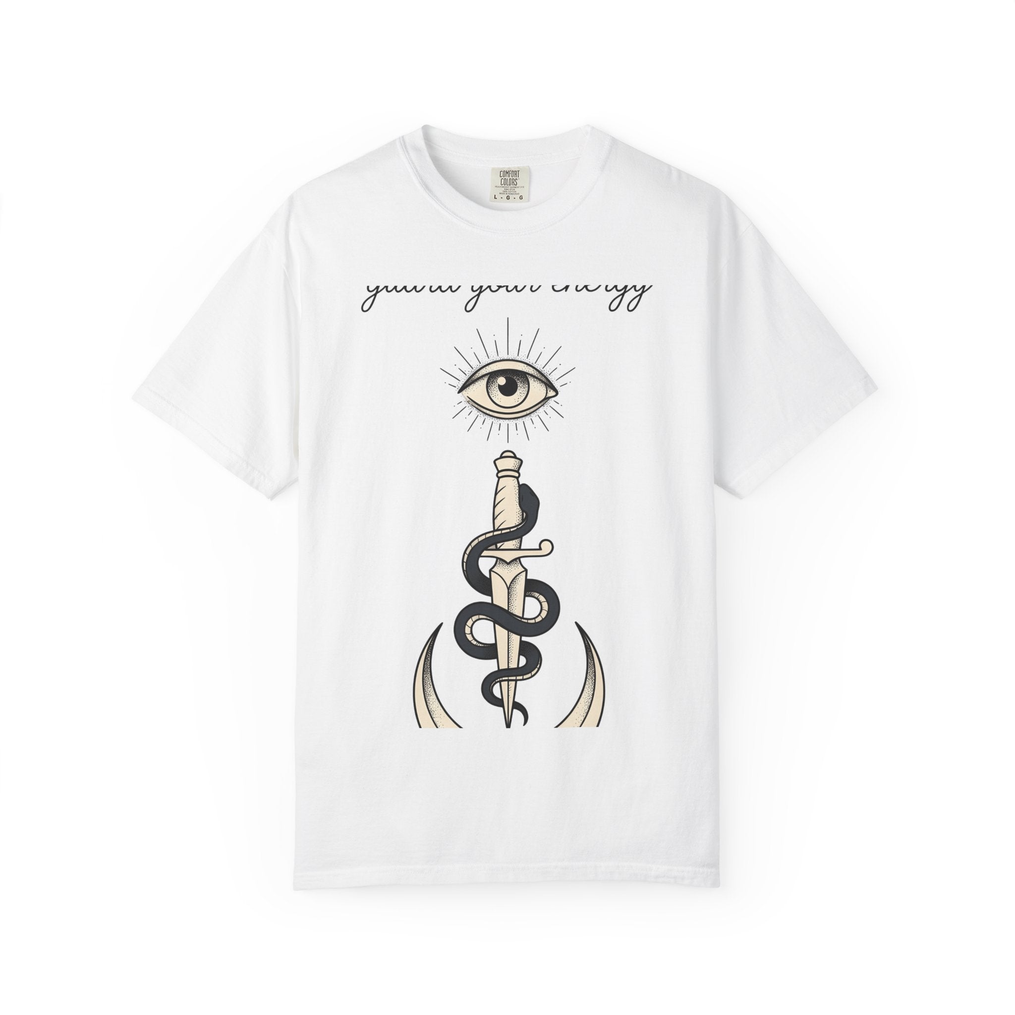 Knife Serpent Moon Shirt Boho Chic Occult Gift Women Traditional Tee Snake T-Shirt Bohemian Fan Classic Tshirt Mystical Graphic Clean