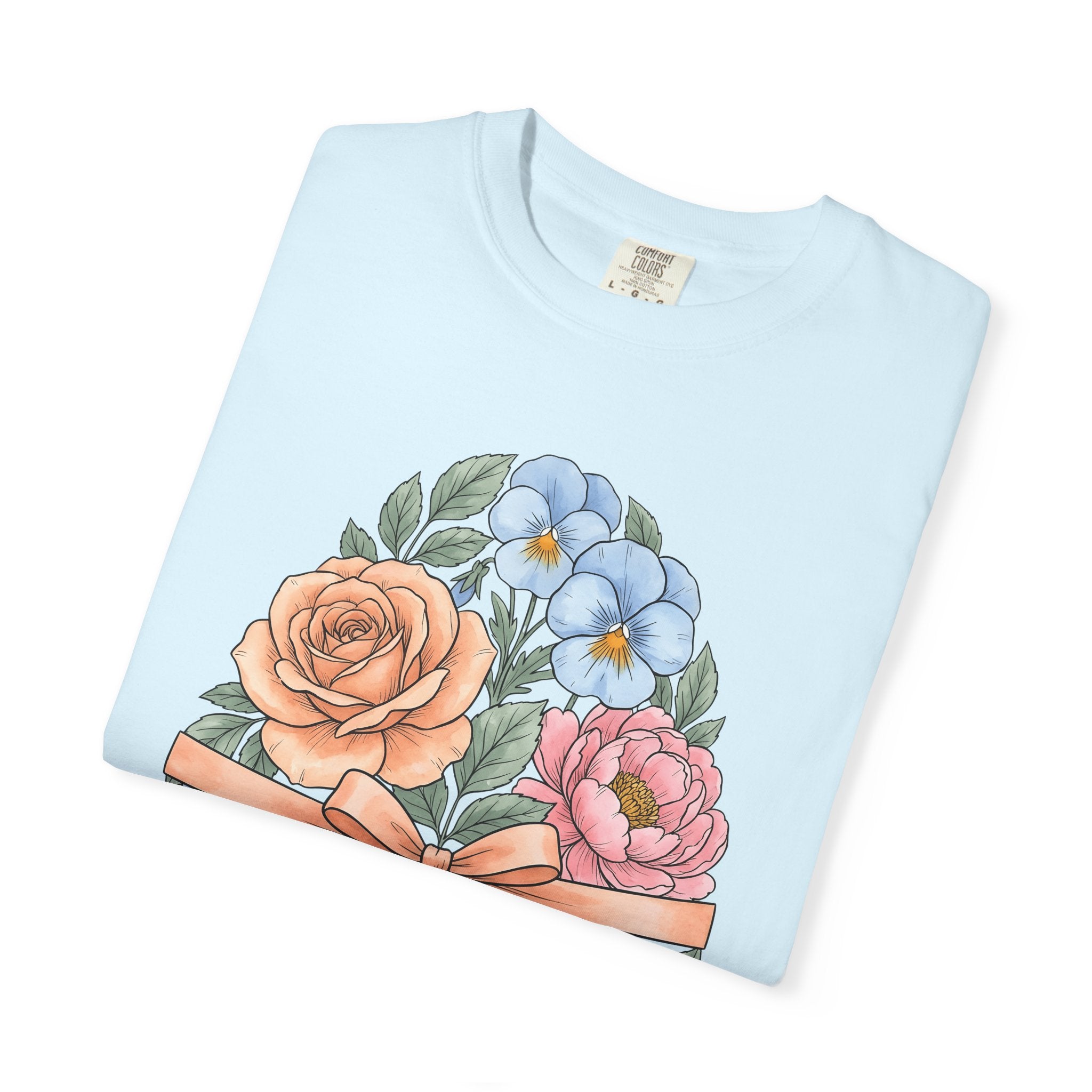 Floral Egg Shirt Easter Flower Gift Women Botanical Tee Easter Egg T-Shirt Easter Fan Botanical Illustration Floral Design Vintage Bow
