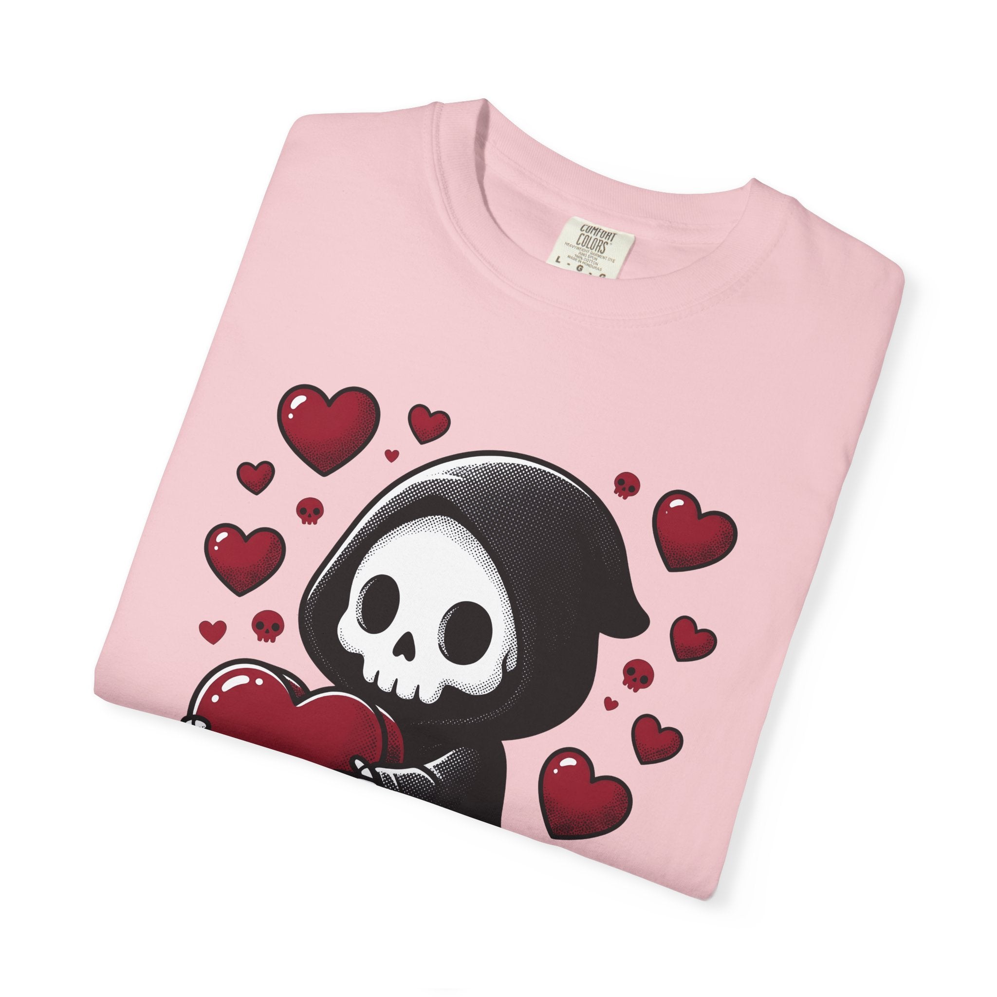 Adorable Reaper Shirt Valentine's Day Dark Gift Women Comic Tee Grim Reaper T-Shirt Valentine Fan Cartoon Tshirt Gothic Graphic Vintage Love
