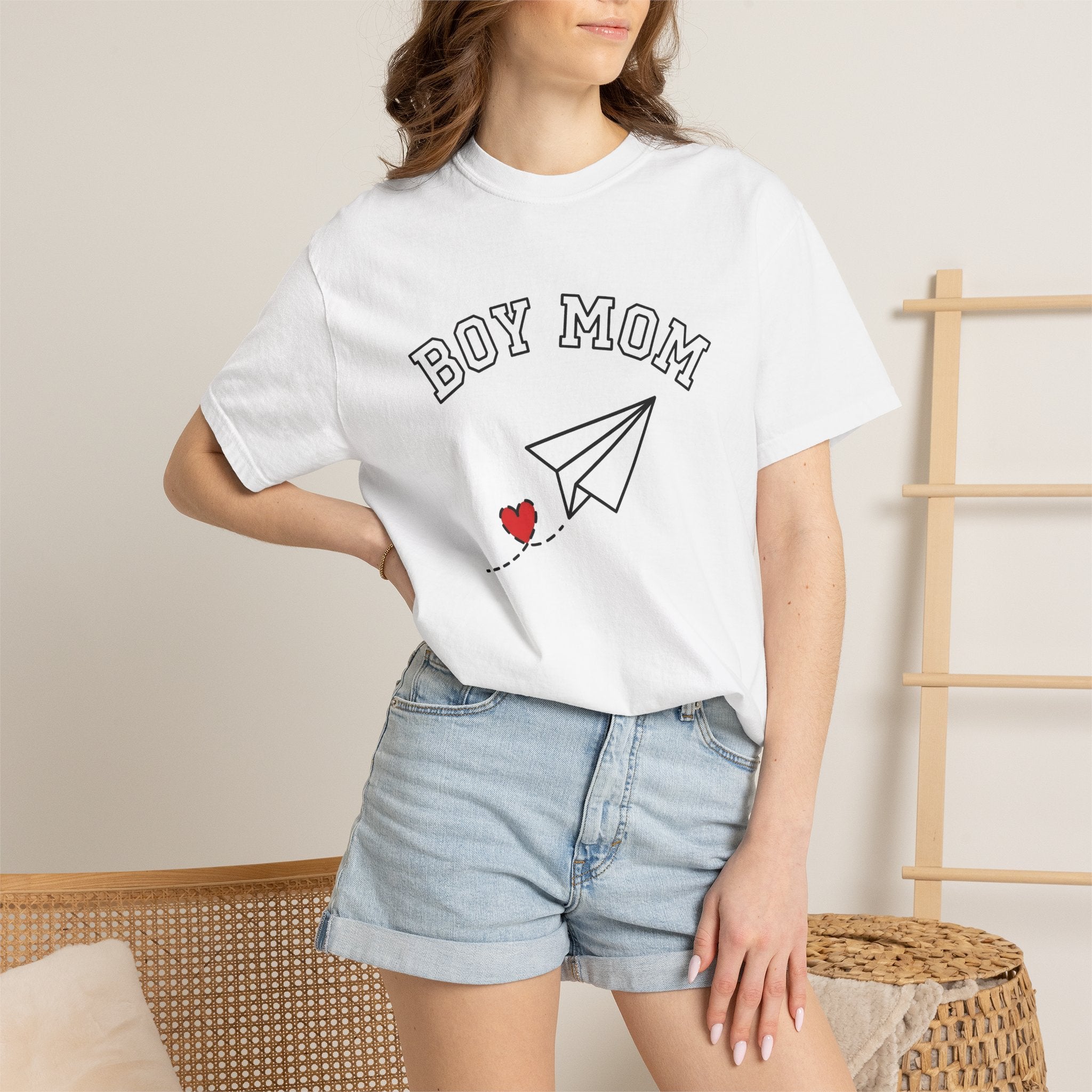 Folding Plane Shirt Moms Kin Gift Women Contemporary Tee Paper Plane T-Shirt Motherhood Fan Modern Tshirt Family Graphic Plain Affection