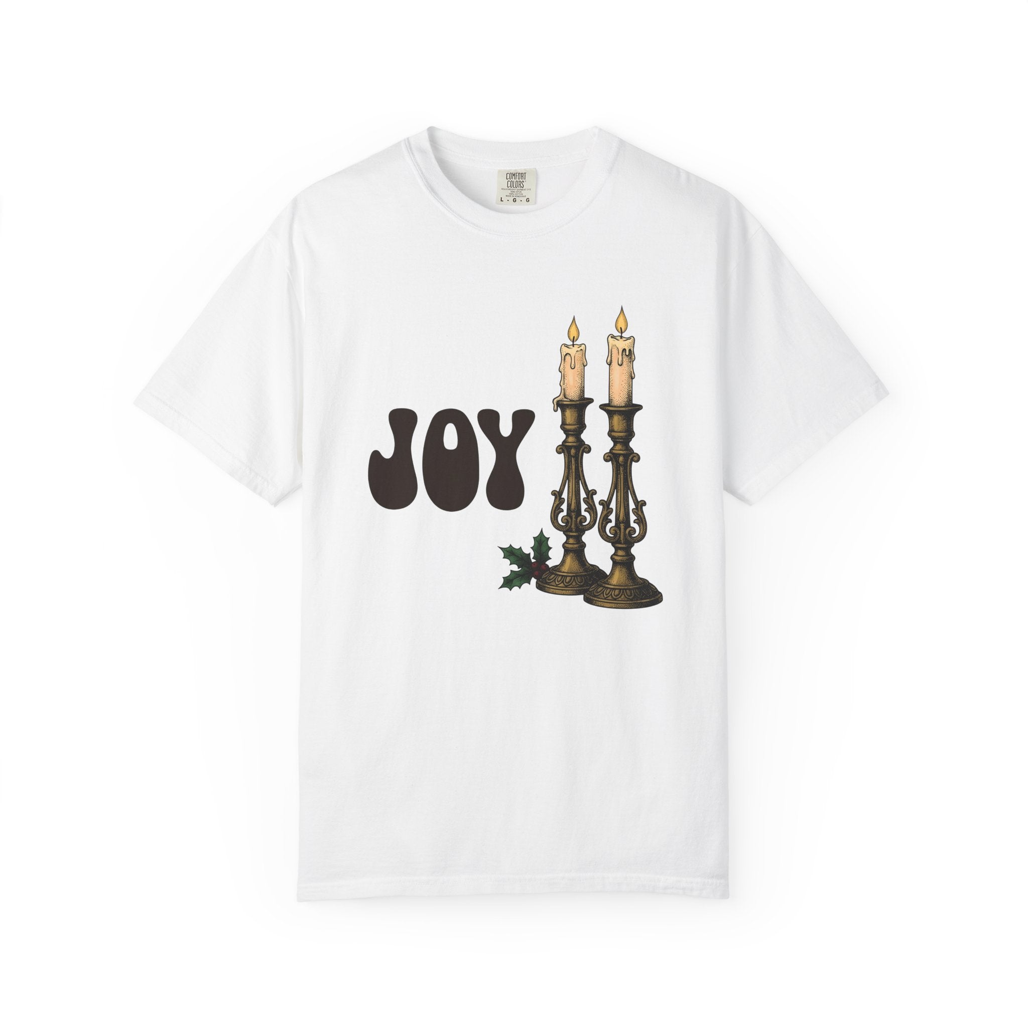 Vintage Candle Holders Shirt Holiday Christmas Gift Women Hand Drawn Tee Candelabras T-Shirt Christmas Fan Illustrated Graphic Retro Holly