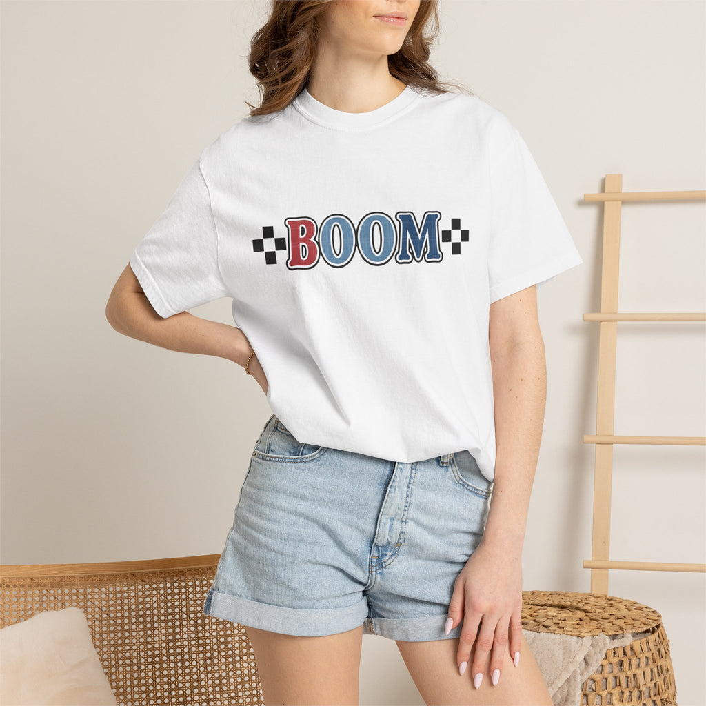 America Slogan Shirt America Vacation Gift Women Heavy Tee Slogan T-Shirt Patriot Fan Bold Tshirt Travel Graphic Classic Squares Tshirt