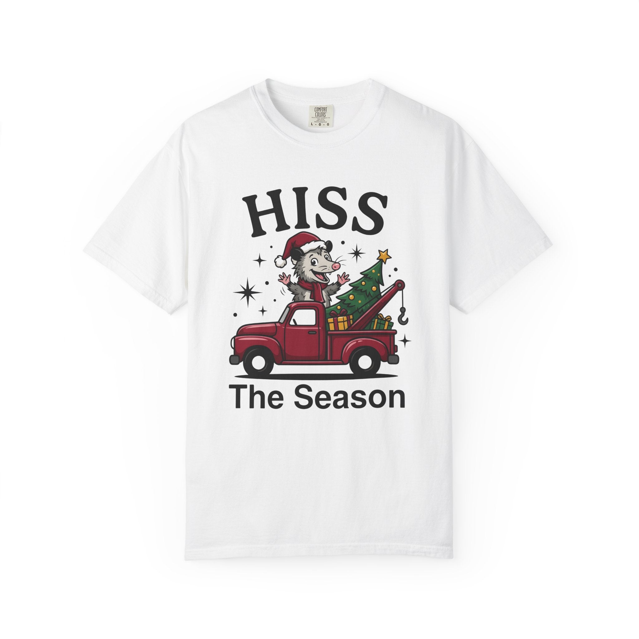 Opossum Pickup Shirt Christmas Wildlife Gift Women Comic Tee Possum T-Shirt Christmas Fan Cartoon Tshirt Wildlife Graphic Vintage Holiday