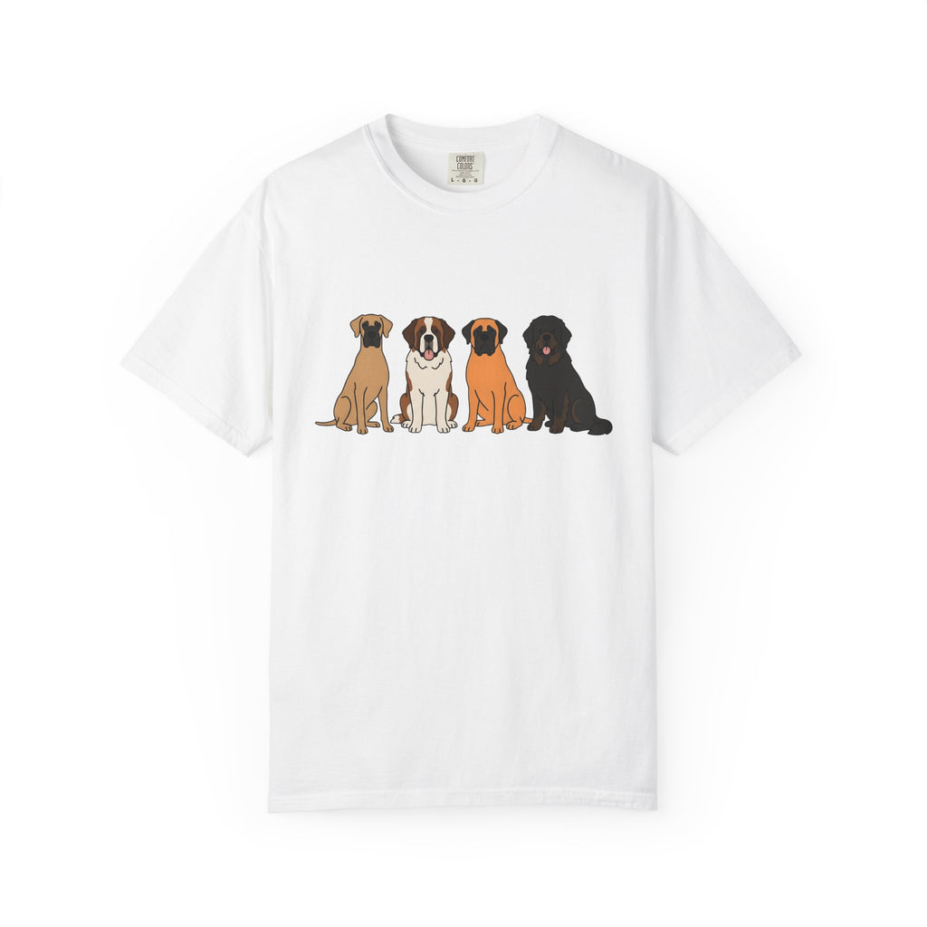 Giant Dog Breeds Shirt Dog Critters Gift Women Hand Drawn Tee Large Dog T-Shirt Dog Fan Illustrated Tshirt Creature Graphic Line Art Bunch