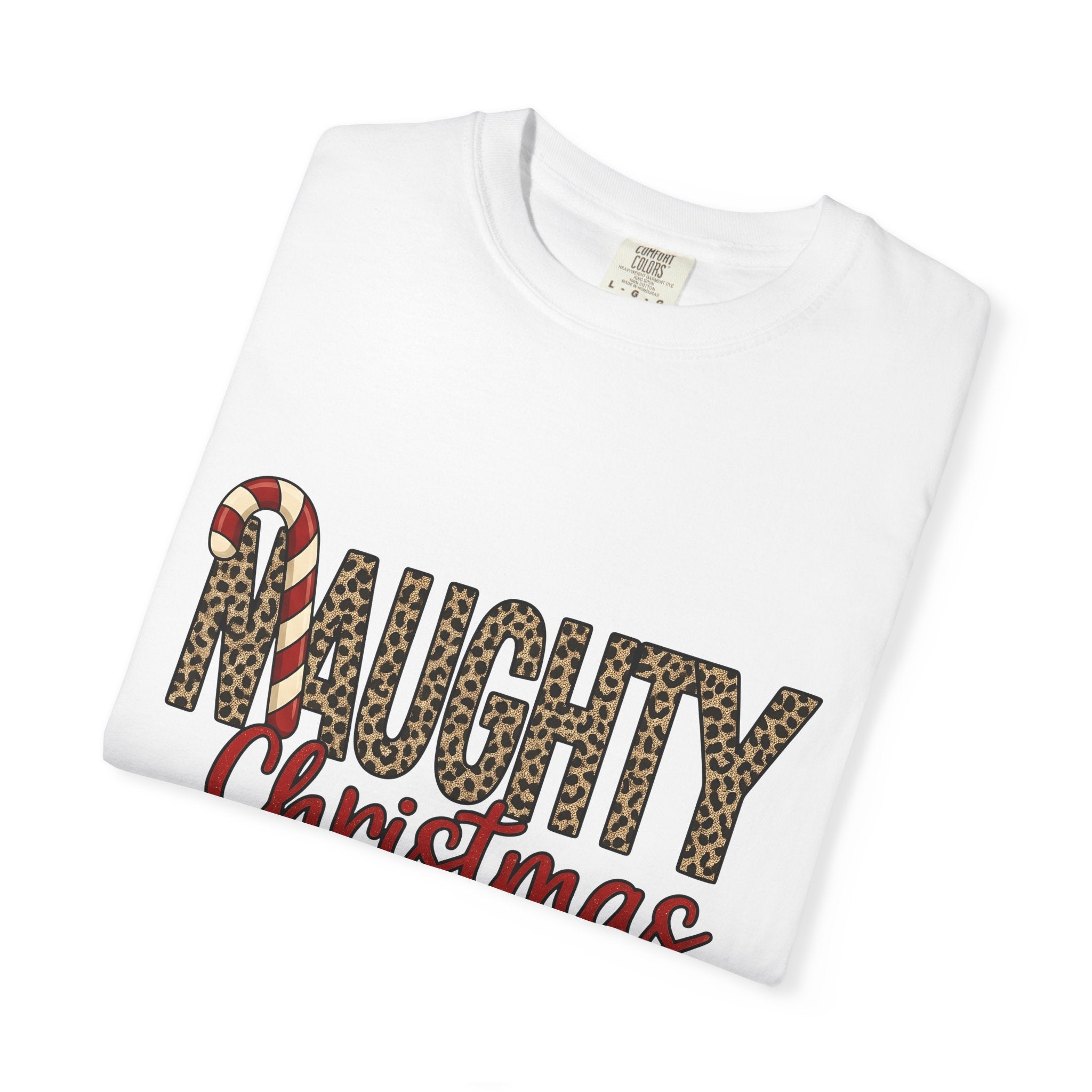 Leopard Print Text Shirt Christmas Holiday Gift Women Glitter Tee Animal Print T-Shirt Xmas Fan Sparkly Tshirt Seasonal Graphic Modern Candy
