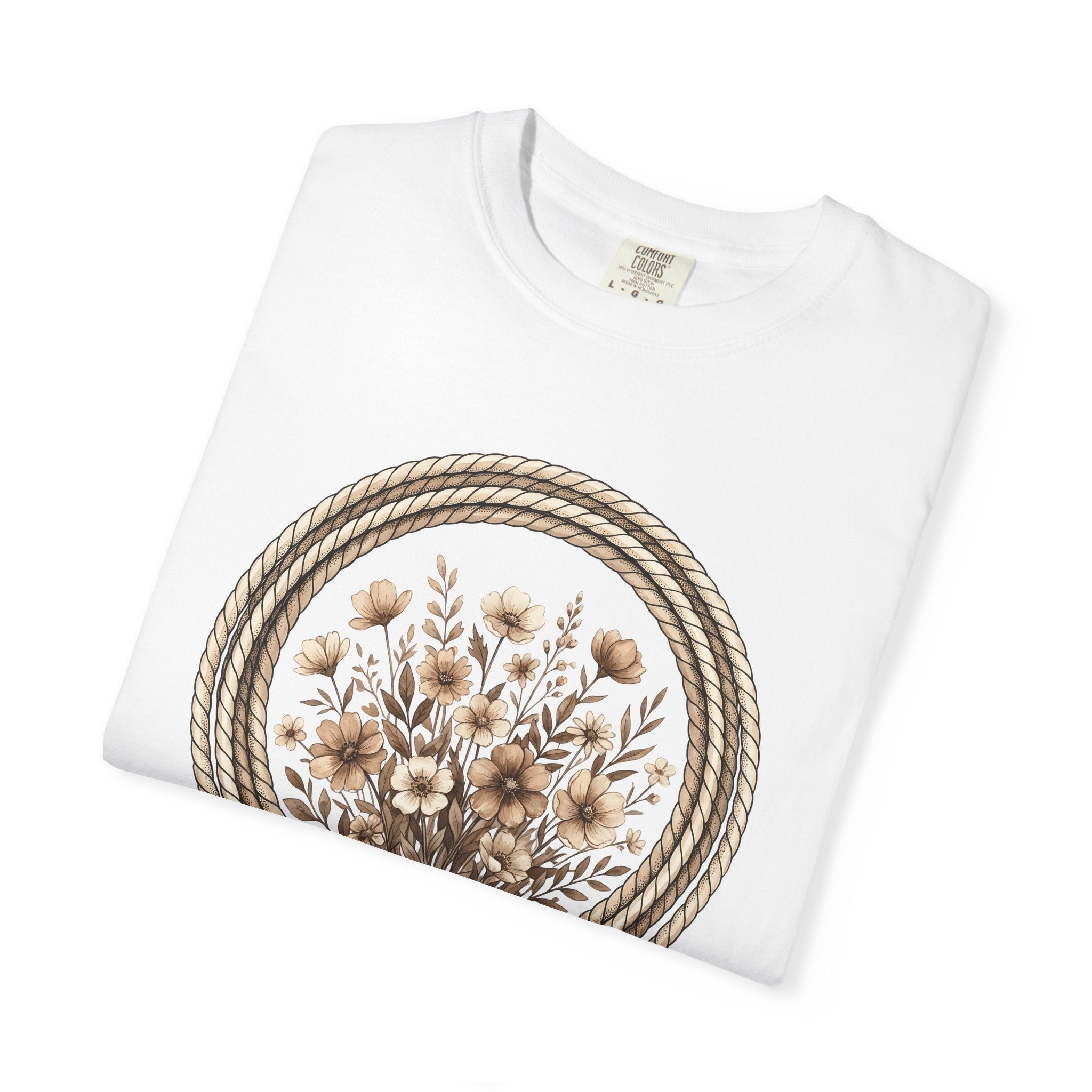 Rope Floral Bouquet Shirt Cowgirl Western Gift Women Boho Tee Flower Arrangement T-Shirt Rodeo Fan Hippie Chic Tshirt Country Graphic