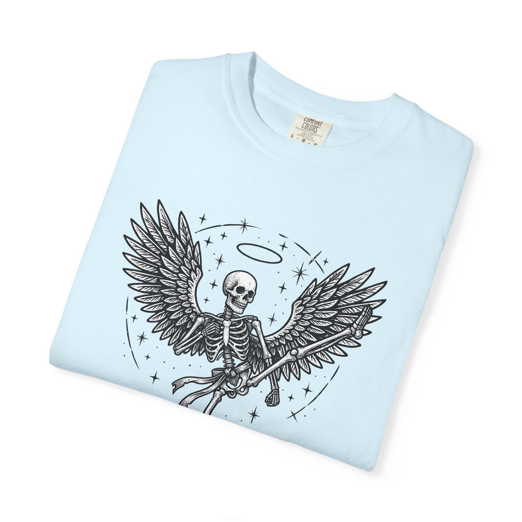 Angel Skull Shirt Sports Combat Gift Women Ink Tee Sugar Skull T-Shirt Athlete Fan Tattoo Tshirt Fighting Graphic Dark Star Shapes Tshirt