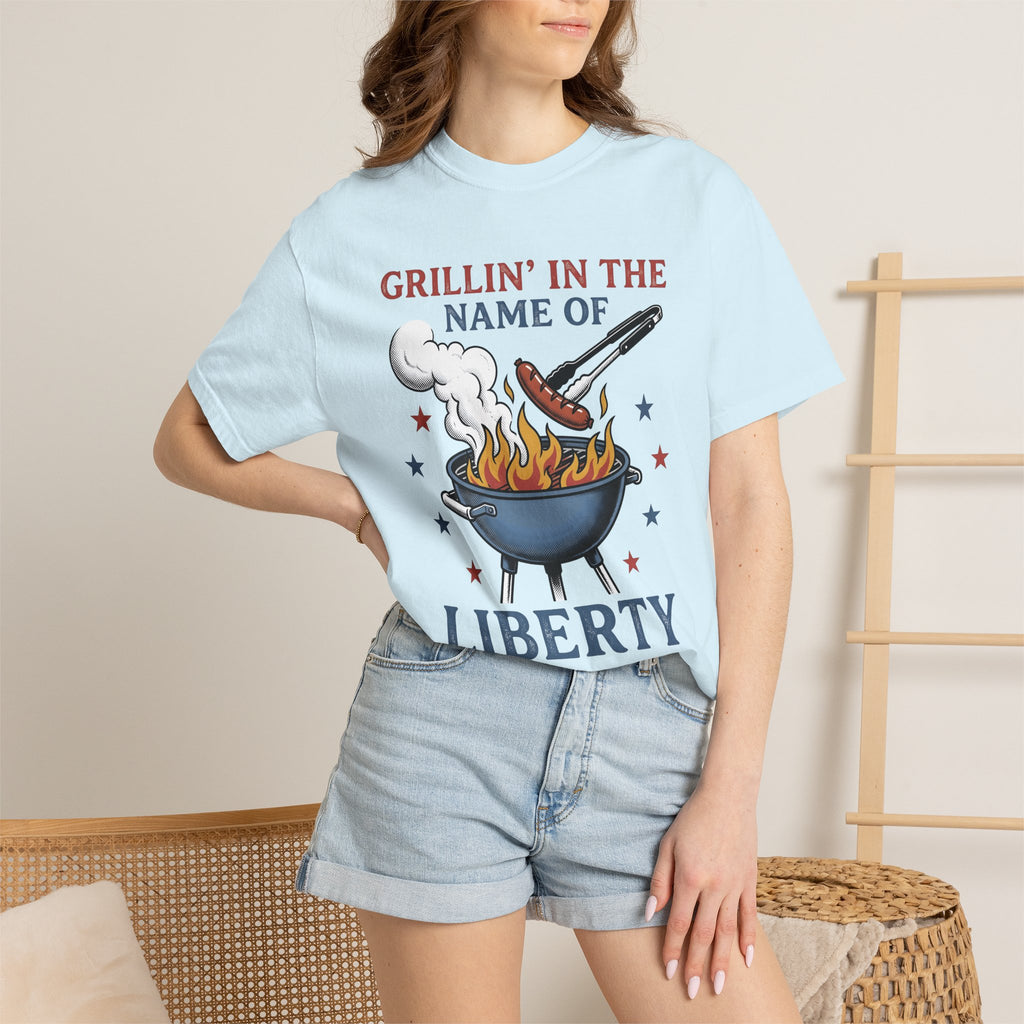 Grill Barbecue Shirt America/4th Of July Smoker Gift Women Classic Tee Bbq T-Shirt Independence Day Fan Retro Tshirt Barbecue Graphic