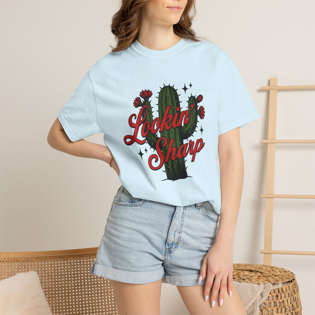 Prickly Plant Shirt Cowgirl Cowboy Gift Women Hand Drawn Tee Cactus T-Shirt Rodeo Fan Illustrated Tshirt Cowboy Graphic Folk Bloom Tshirt