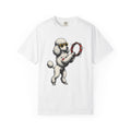 Poodle Dog Shirt Dog Music Gift Women Cartoon Tee Poodle T-Shirt Dog Fan Comic Tshirt Melody Graphic Retro Tambourine Tshirt