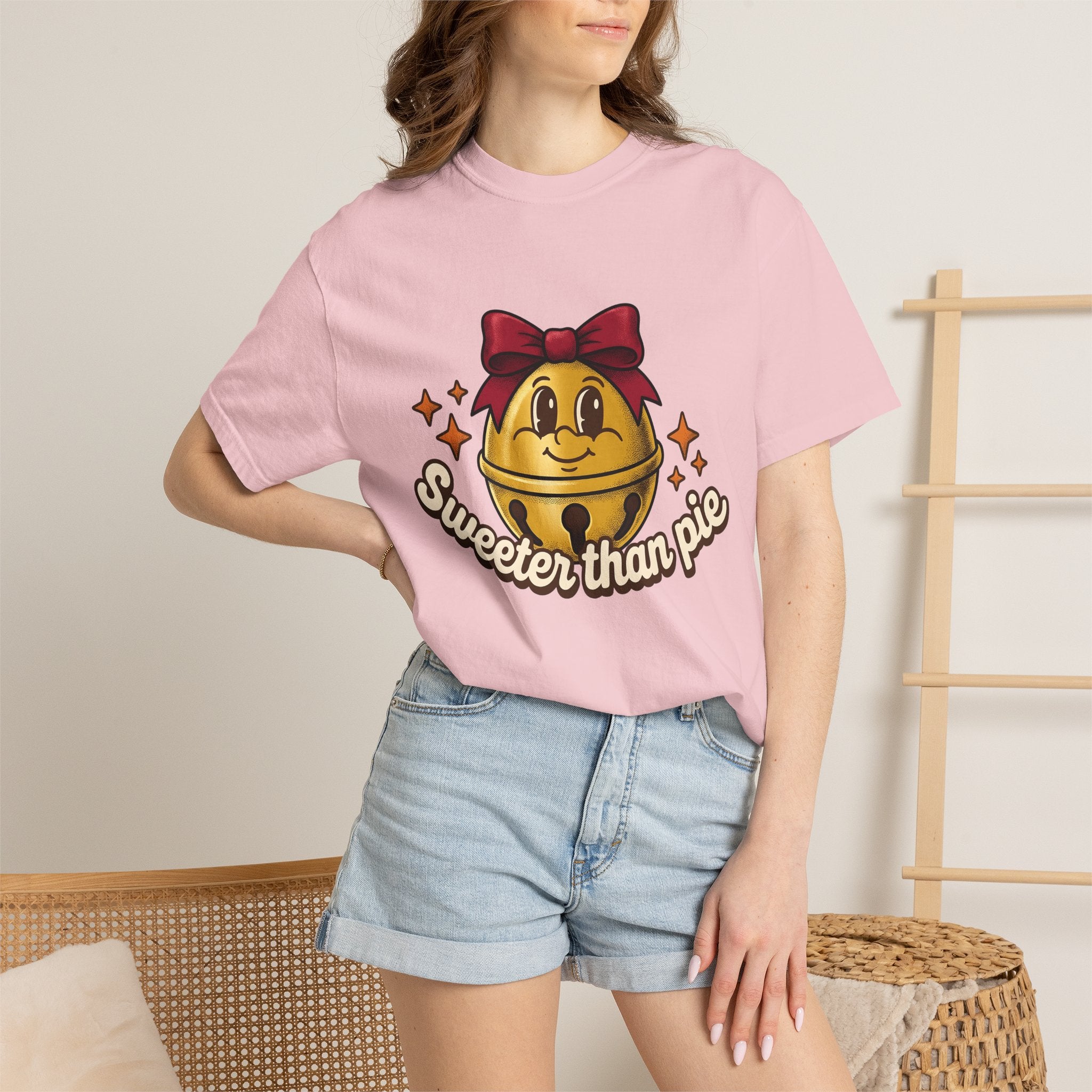 Jingle Bell Shirt Holiday Winter Gift Women Hand Drawn Tee Sleigh Bell T-Shirt Christmas Fan Bell Tshirt Frosty Graphic Sketch Bow Tshirt
