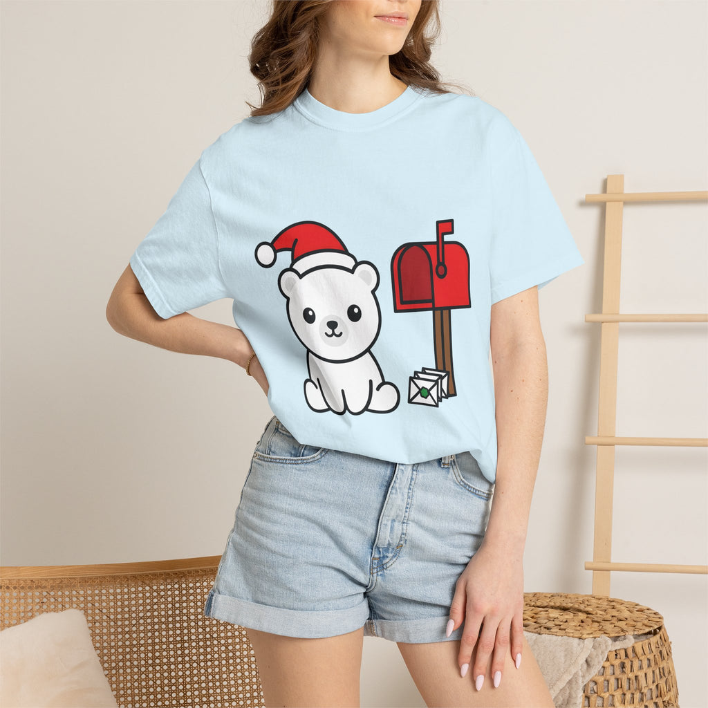 White Bear Shirt Christmas Pets Gift Women Adorable Tee Polar Bear T-Shirt Xmas Fan Animal Graphic Tshirt Clean Letterbox Tshirt