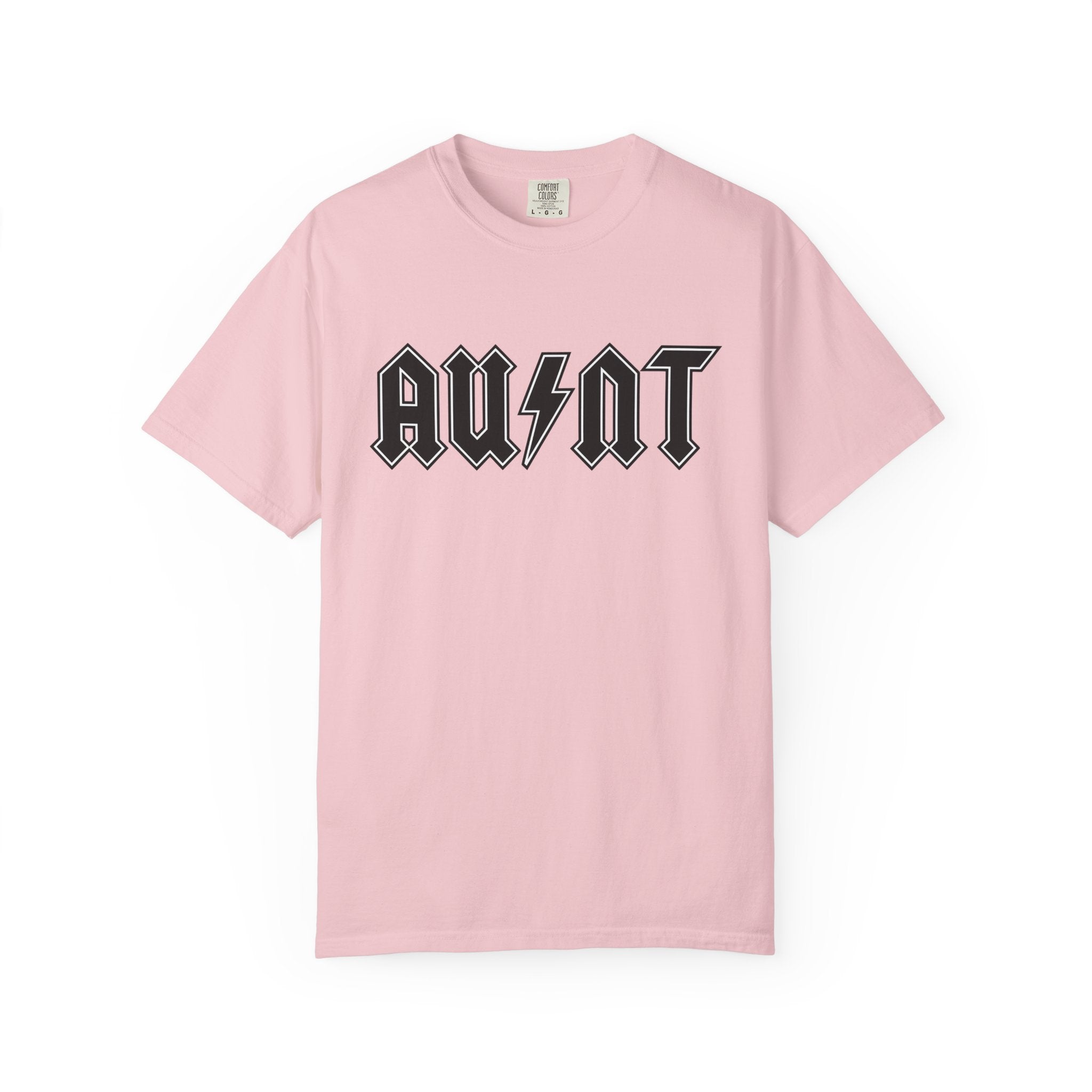 Bold Script Shirt Aunt Audio Gift Women Metal Tee Calligraphy T-Shirt Auntie Fan Gothic Tshirt Sound Graphic Old School Flash Bolt Tshirt