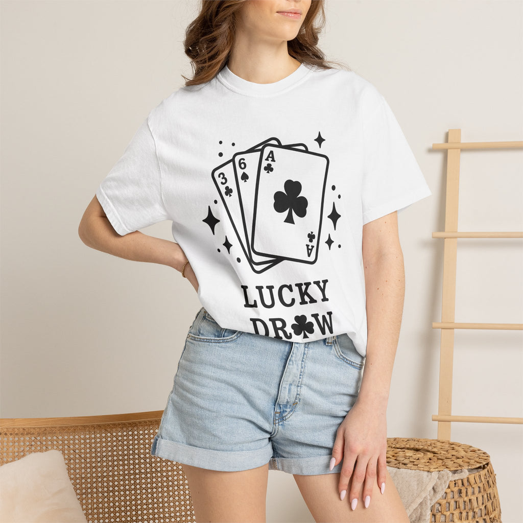 Poker Cards Shirt St Patrick's Day Gambling Gift Women Simple Tee Playing Cards T-Shirt Luck Fan Minimalist Tshirt Betting Graphic Retro