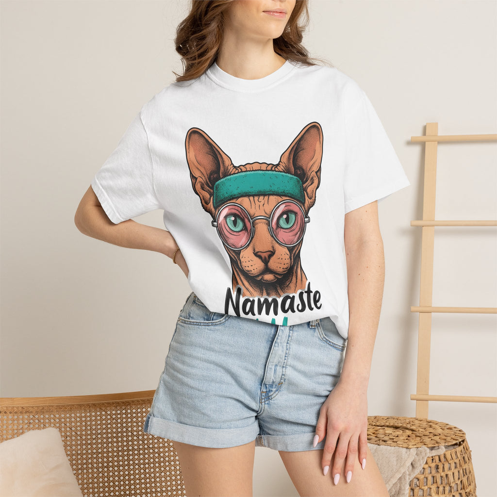 Sphynx Feline Shirt Cat Mindfulness Gift Women Line Art Tee Cat T-Shirt Cat Fan Minimalist Graphic Cat Illustration Pop Art Spectacles