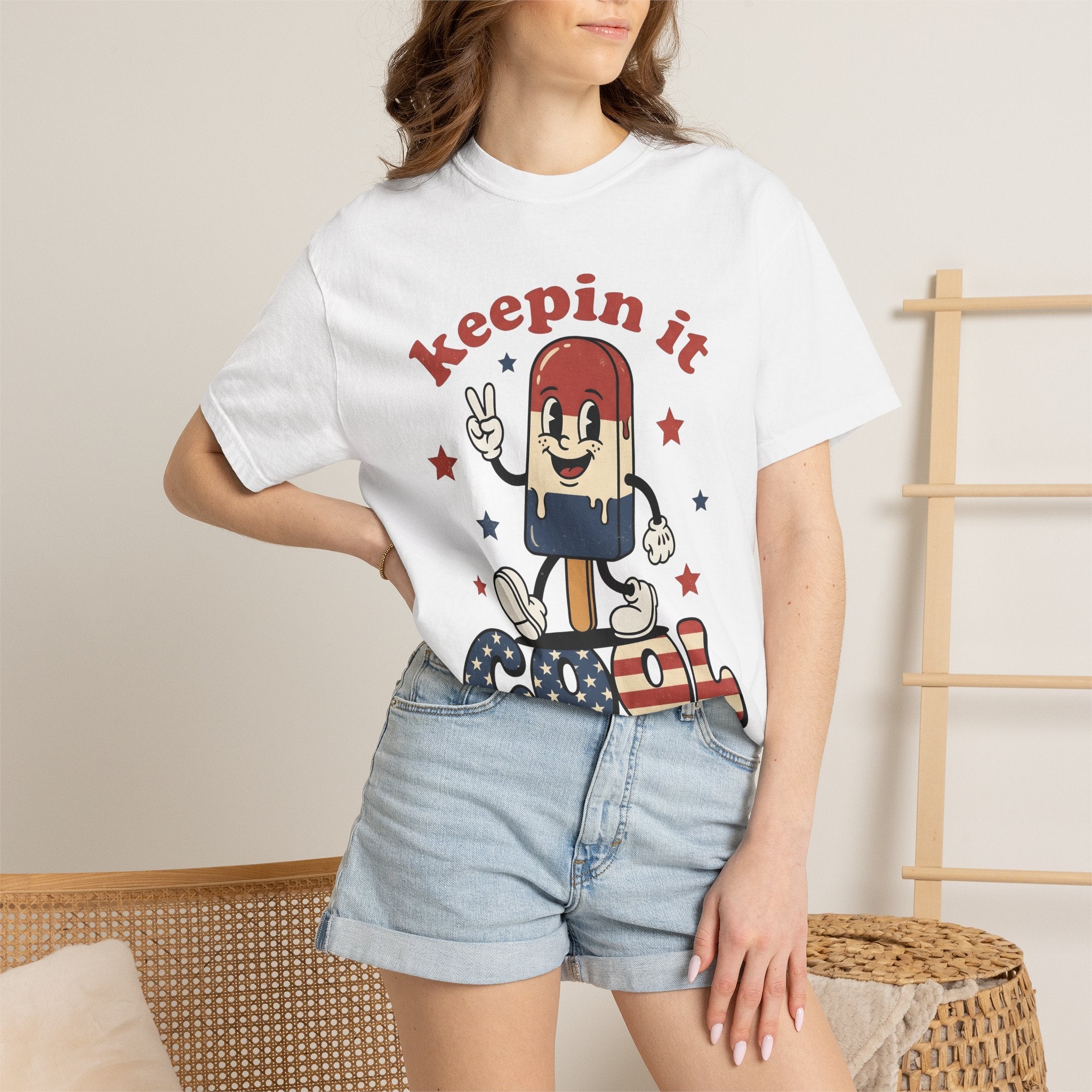 Popsicle Figure Shirt 4th Of July Freedom Gift Women Graphic Tee Ice Pop T-Shirt Patriot Fan Graphic Tshirt Liberty Graphic Classic Twinkles