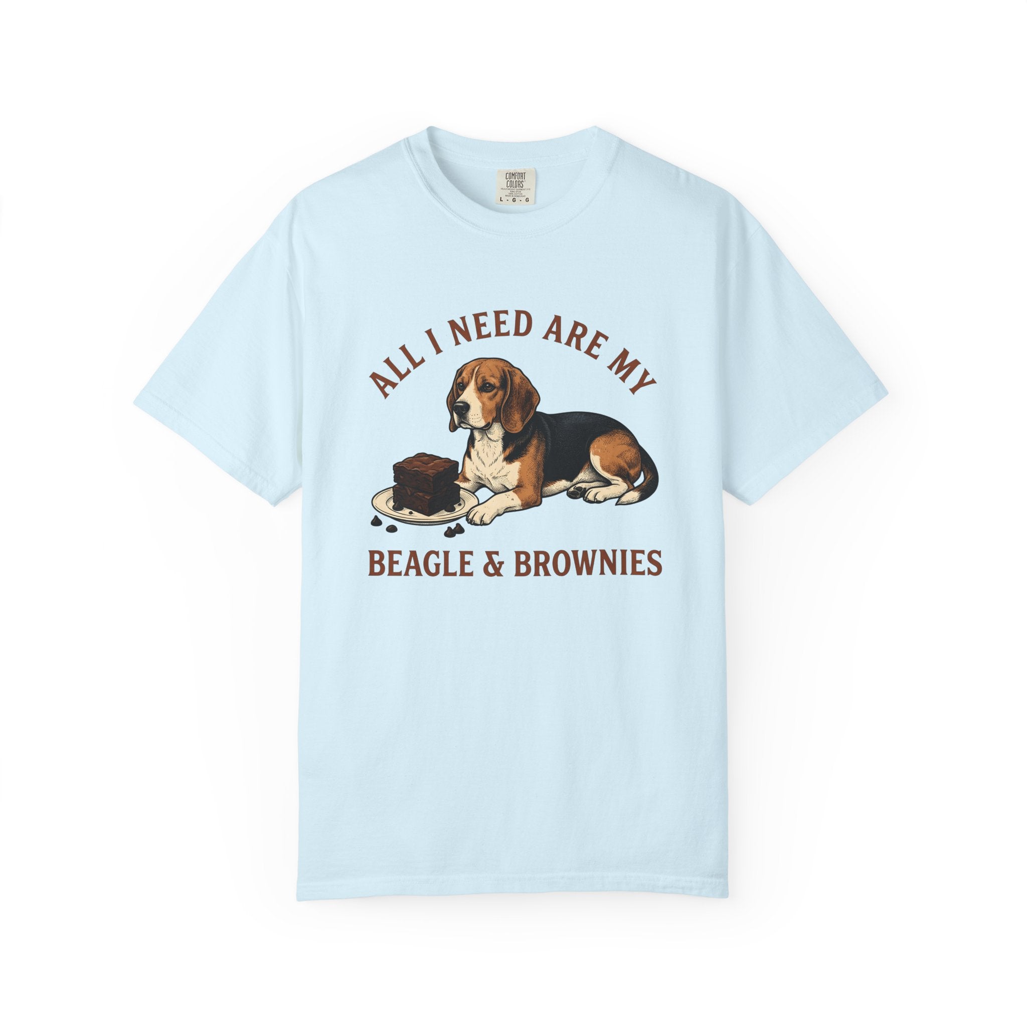 Beagle Dog Shirt Dog Dessert Gift Women Vintage Tee Hound T-Shirt Dog Fan Retro Tshirt Pastry Graphic Hand Drawn Brownies Tshirt