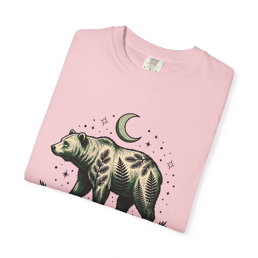 Bear Flower Shirt Animals & Flowers Outdoors Gift Women Etching Tee Floral T-Shirt Wildlife Enthusiast Engraving Tshirt Adventure Graphic