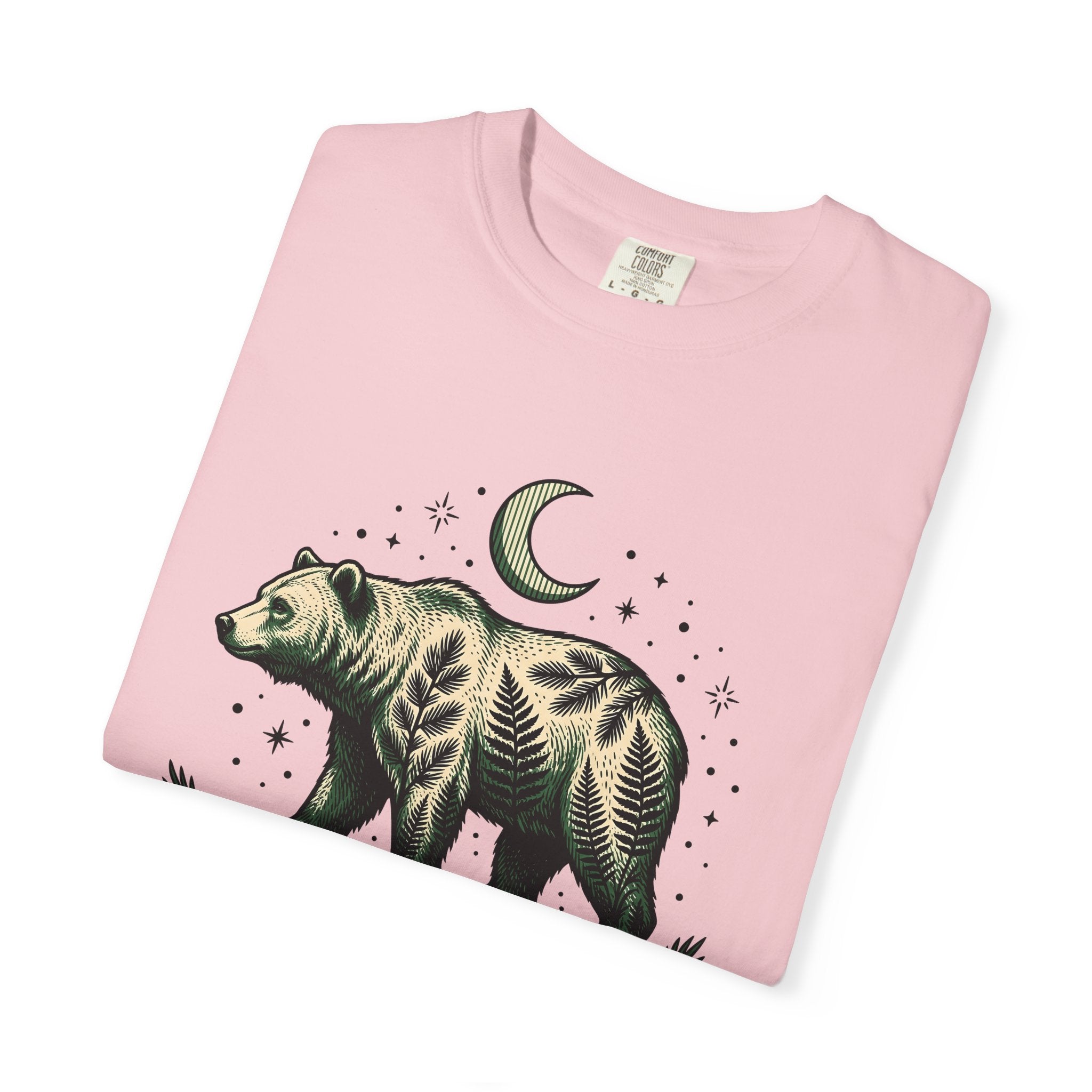 Bear Flower Shirt Animals & Flowers Outdoors Gift Women Etching Tee Floral T-Shirt Wildlife Enthusiast Engraving Tshirt Adventure Graphic