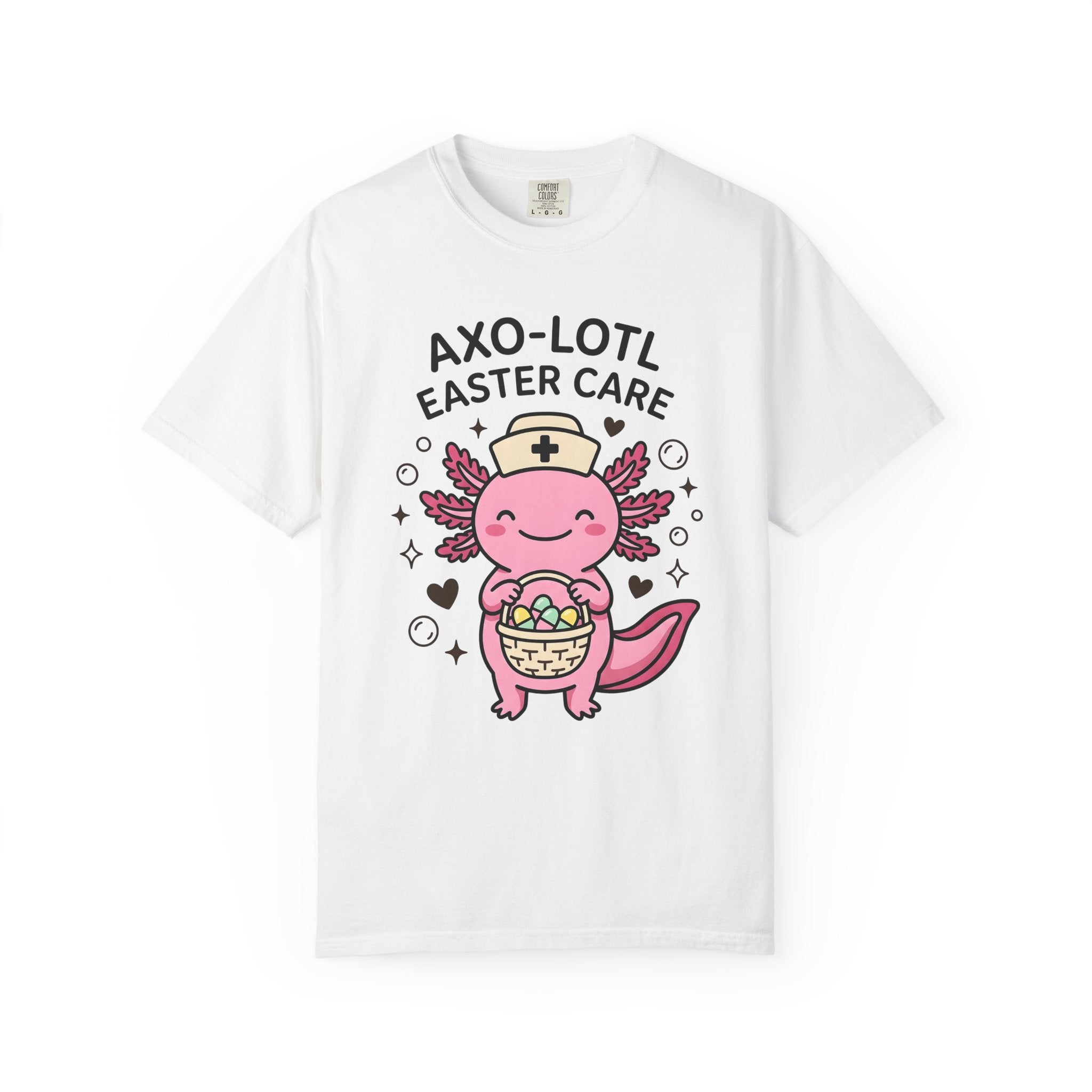 Axolotl Nurse Shirt Easter Animal Gift Women Cute Tee Mexican Salamander T-Shirt Spring Fan Salamander Graphic Tshirt Kawaii Basket Tshirt