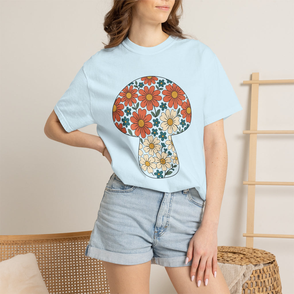 Mushroom Bloom Shirt Boho Chic Environment Gift Women Indie Tee Fungus T-Shirt Hippie Fan Bohemian Tshirt Eco Graphic Classic Daisy Flower
