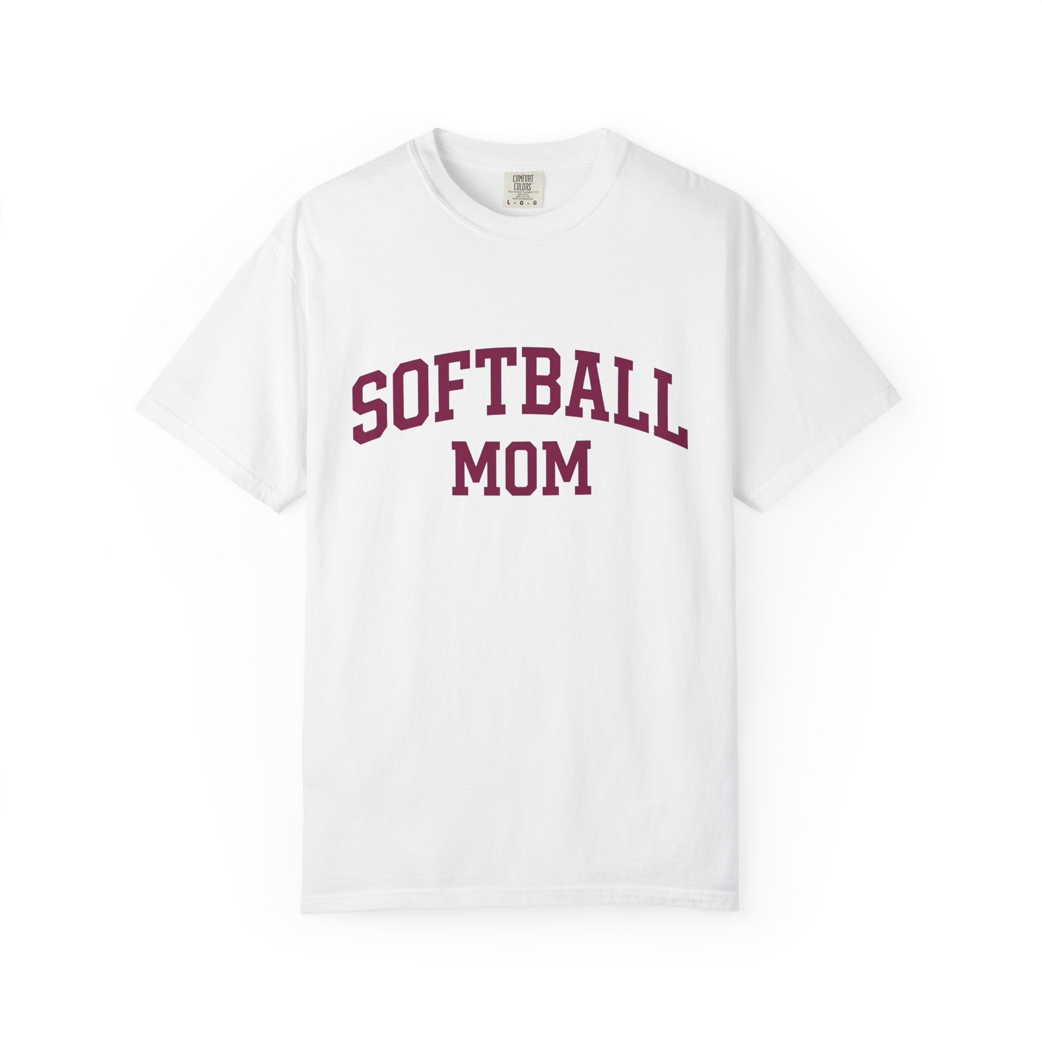 Varsity Font Shirt Softball Mom Recreation Gift Women Thick Tee Lettering T-Shirt Mom Fan Typography Tshirt Leisure Graphic Classic