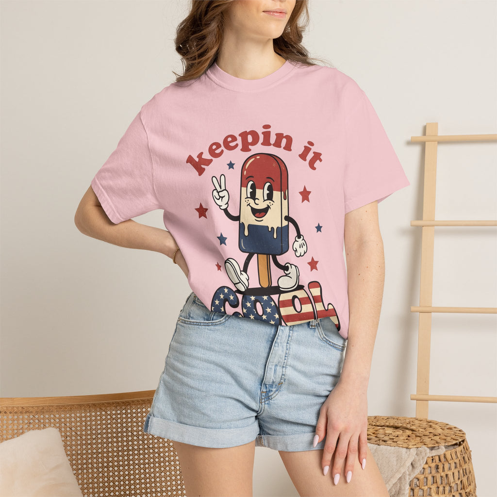 Popsicle Figure Shirt 4th Of July Freedom Gift Women Graphic Tee Ice Pop T-Shirt Patriot Fan Graphic Tshirt Liberty Graphic Classic Twinkles