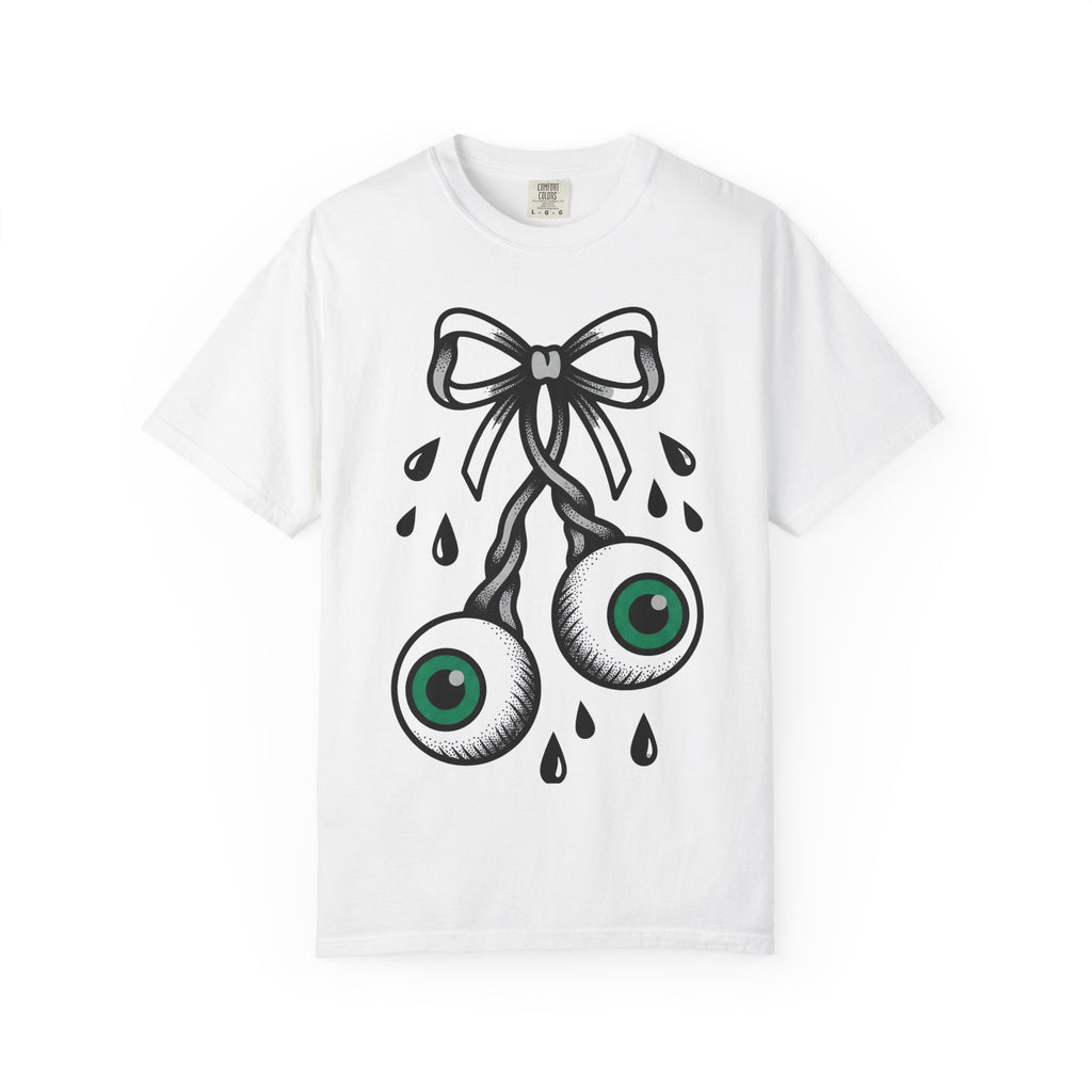 Eye Bow Shirt Halloween Macabre Gift Women Neo Traditional Tee Eyebrow T-Shirt Horror Fan Tattoo Tshirt Dark Graphic Antique Water Droplet