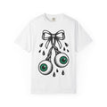 Eye Bow Shirt Halloween Macabre Gift Women Neo Traditional Tee Eyebrow T-Shirt Horror Fan Tattoo Tshirt Dark Graphic Antique Water Droplet
