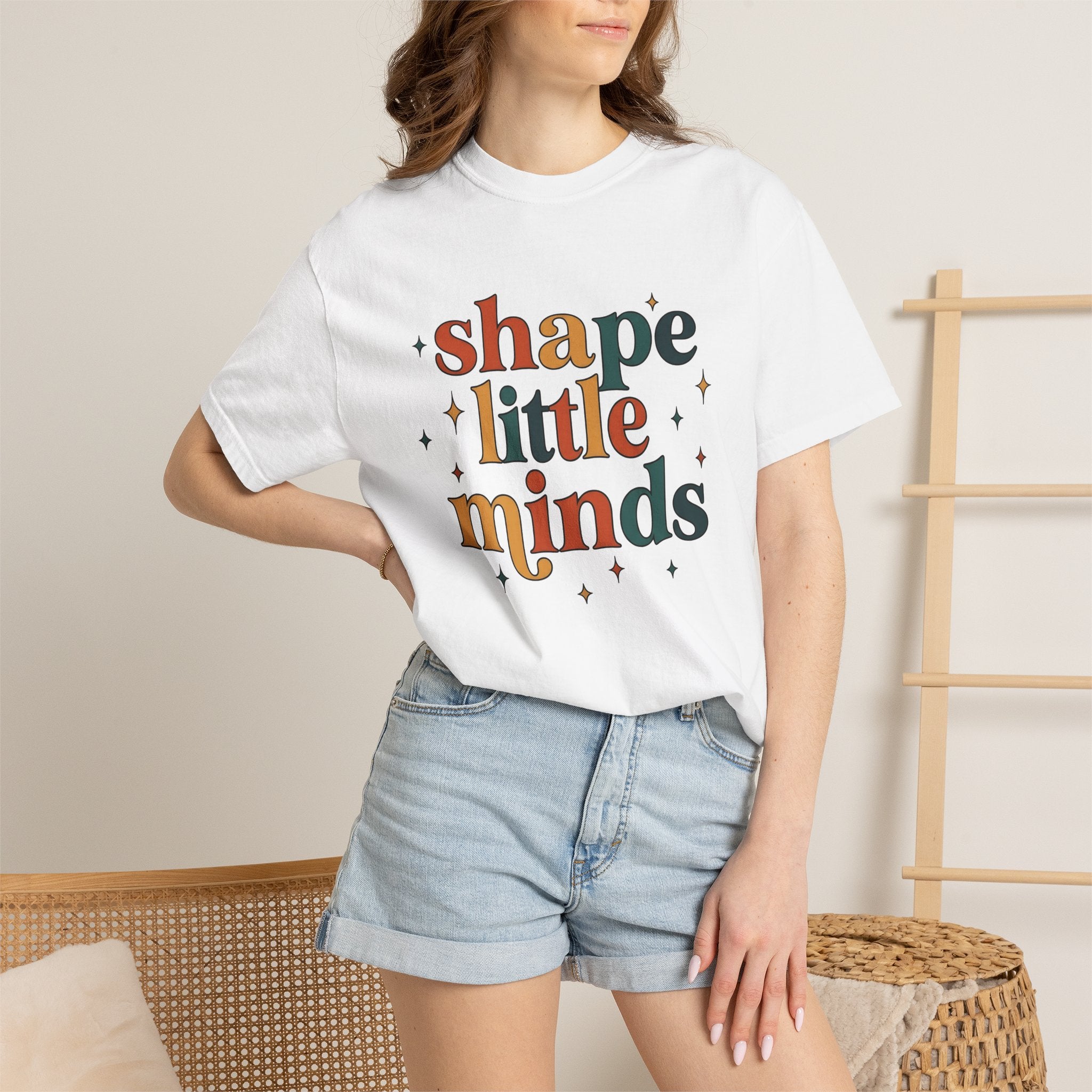 Bright Vintage Lettering Shirt Teacher Classroom Gift Women Vintage Tee Typography T-Shirt Educator Enthusiast Retro Tshirt School Graphic