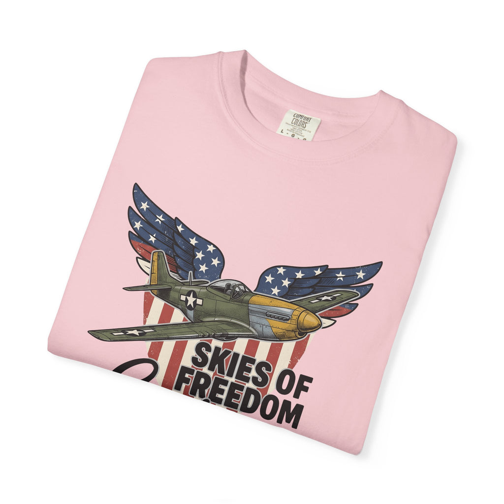 Fighter Plane Shirt America Military Gift Women Vintage Tee Jet T-Shirt Usa Fan Distressed Tshirt Army Graphic Retro Patriotic Wings Tshirt