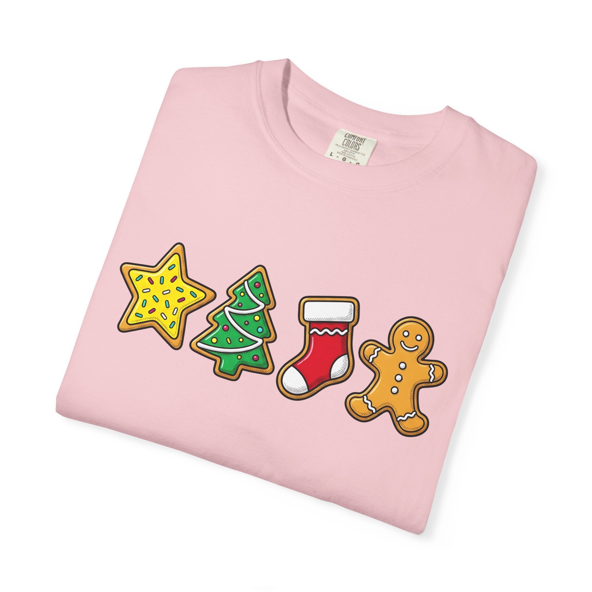 Yuletide Cookies Shirt Christmas Sweets Gift Women Animation Tee Christmas Cookies T-Shirt Xmas Fan Cartoon Tshirt Dessert Graphic Sketch