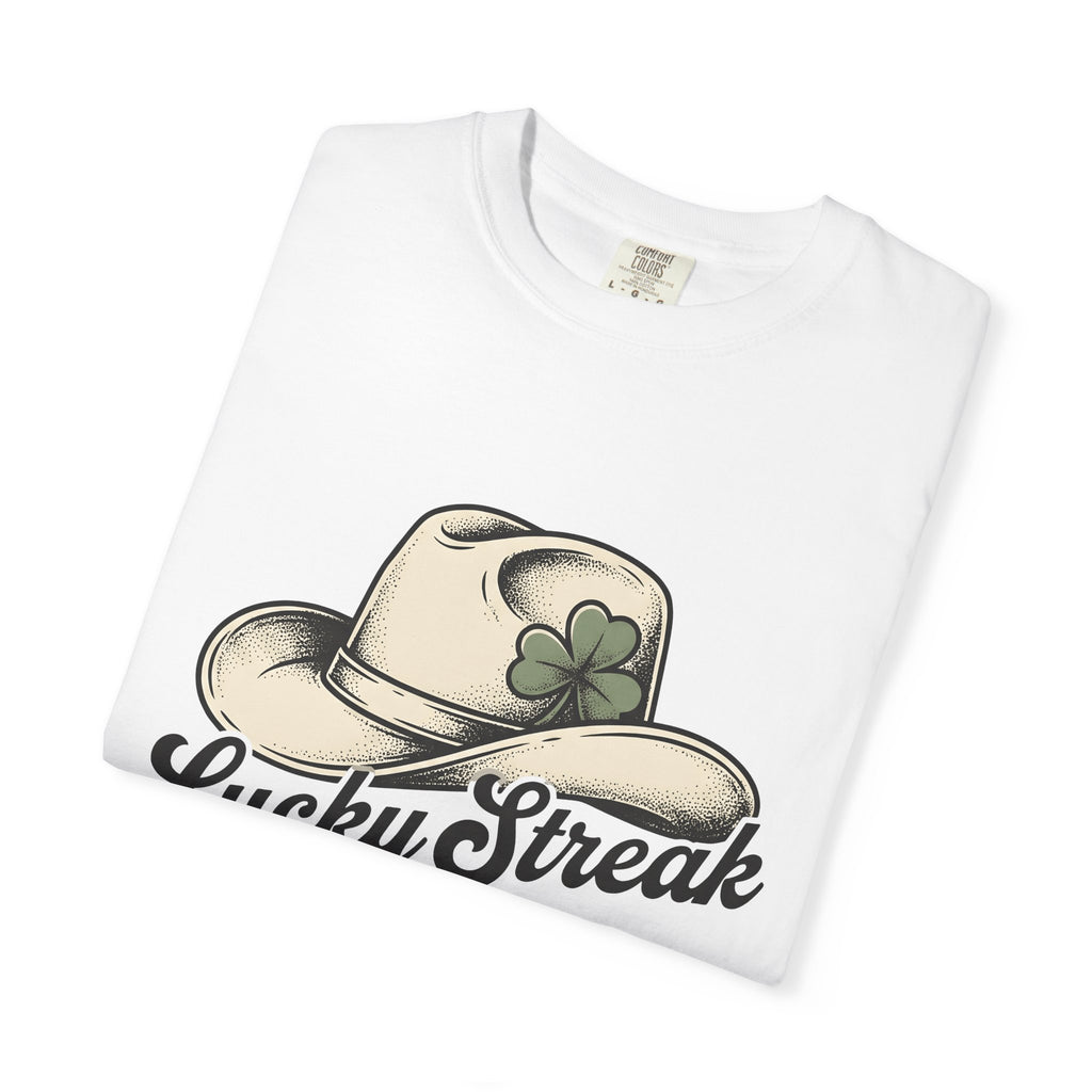Cowboy Hat Shirt St Patrick's Day Country Gift Women Old School Tee Stetson T-Shirt Irish Fan Retro Tshirt Rural Graphic Line Art Shamrock