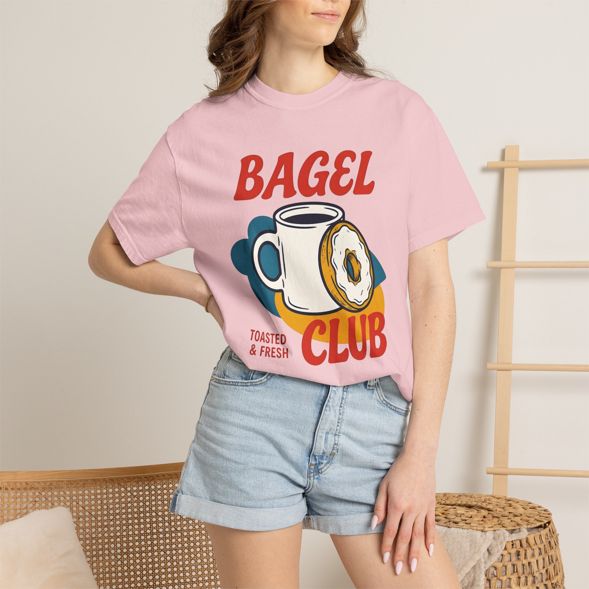 Espresso Mug Bagel Shirt Coffee Food Gift Women Hand Drawn Tee Bagel T-Shirt Coffee Fan Illustrated Tshirt Breakfast Graphic Sketch Brunch