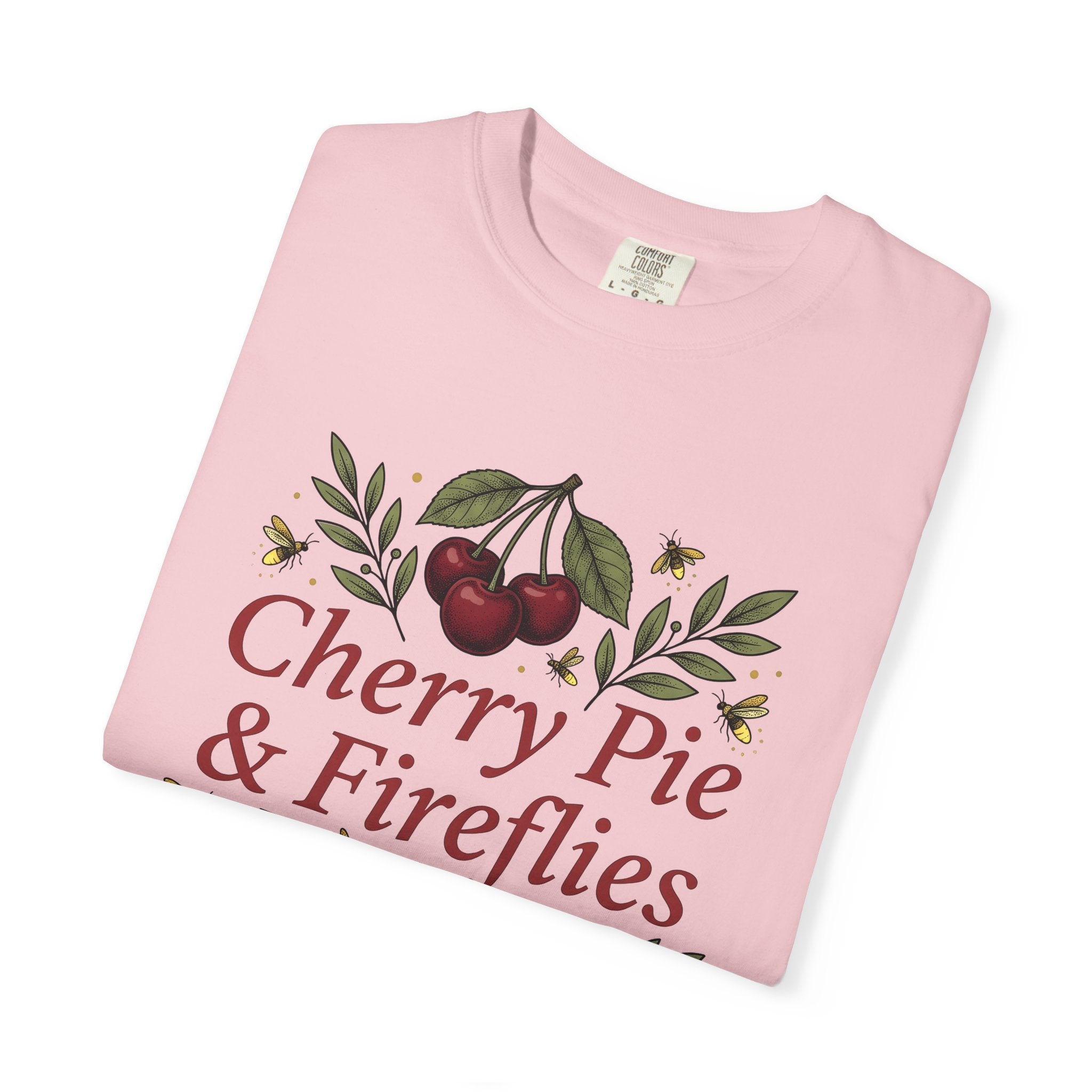Cherry Branches Shirt America Summer Gift Women Vintage Tee Cherry Blossom T-Shirt Patriot Fan Retro Tshirt Warm Weather Graphic Hand Drawn