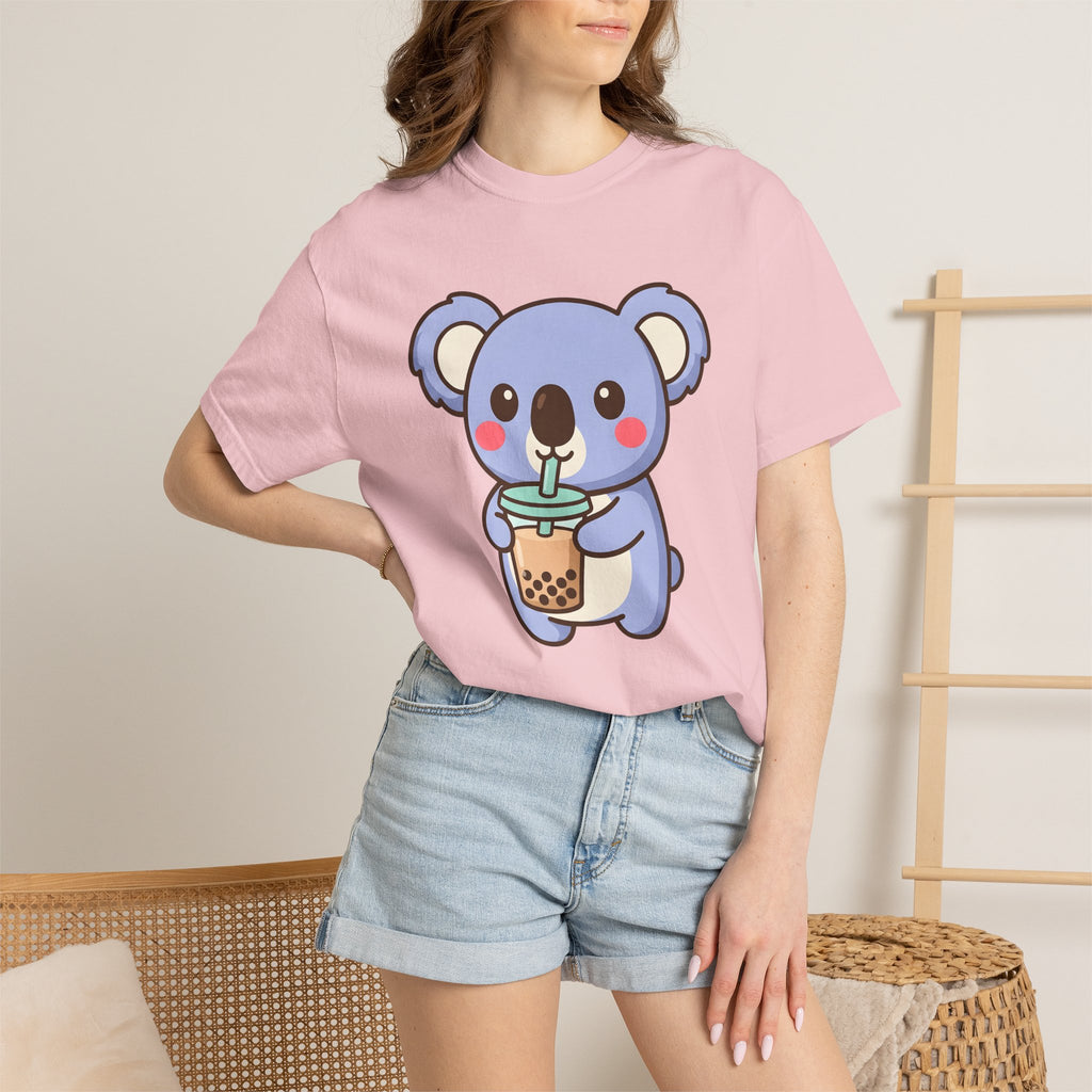Koala Bubble Shirt Drinks Wildlife Gift Women Chibi Tee Koala T-Shirt Beverage Fan Animal Graphic Illustration Animation Pearl Tea Tshirt