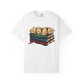 Sleeping Kittens Shirt Cat Book Gift Women Hand Drawn Tee Kitten T-Shirt Cat Fan Illustrated Tshirt Bibliophile Graphic Vintage Stacked
