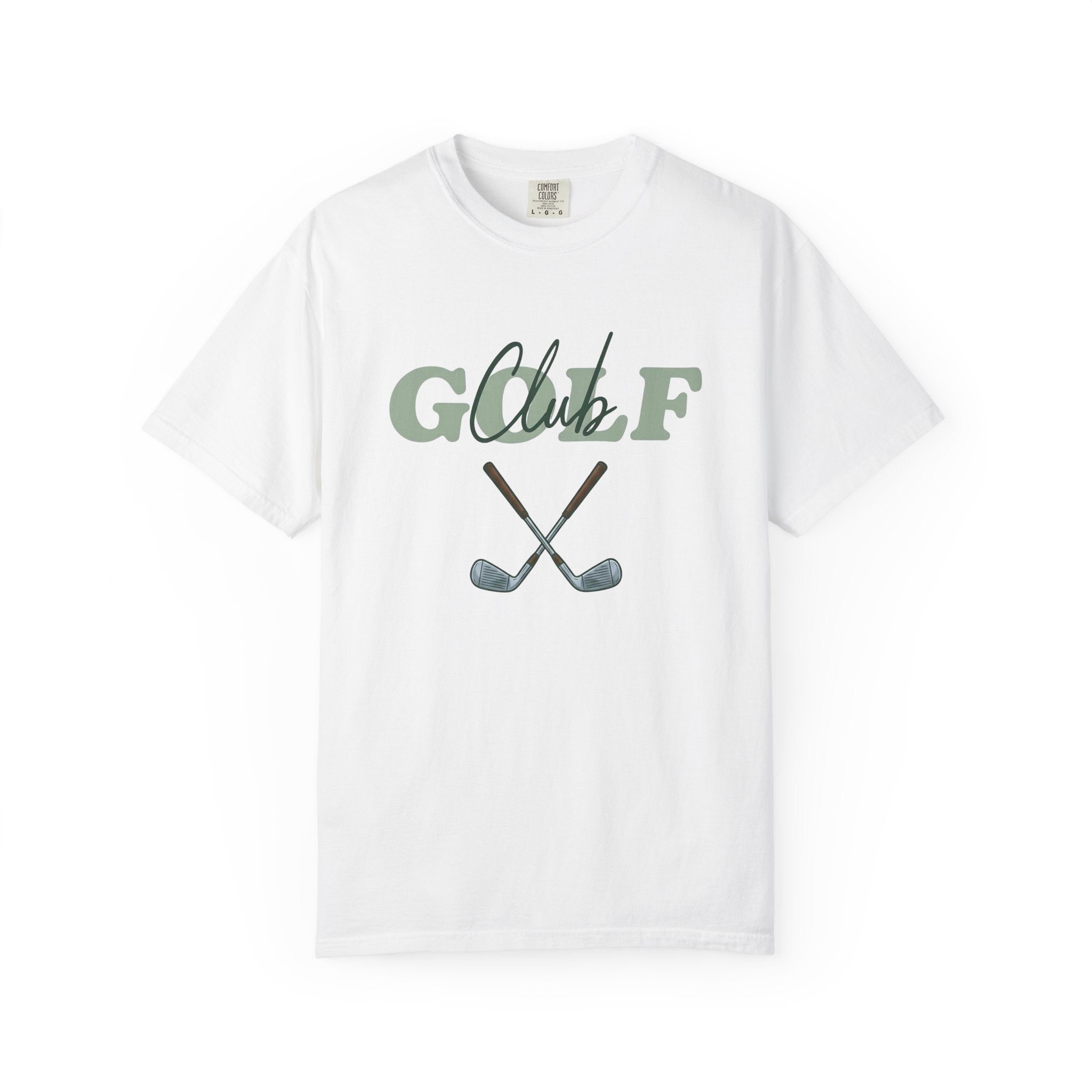 Golf Clubs Shirt Golf Outdoors Gift Women Modern Tee Golf Irons T-Shirt Golfer Enthusiast Contemporary Tshirt Nature Graphic Vintage Crossed