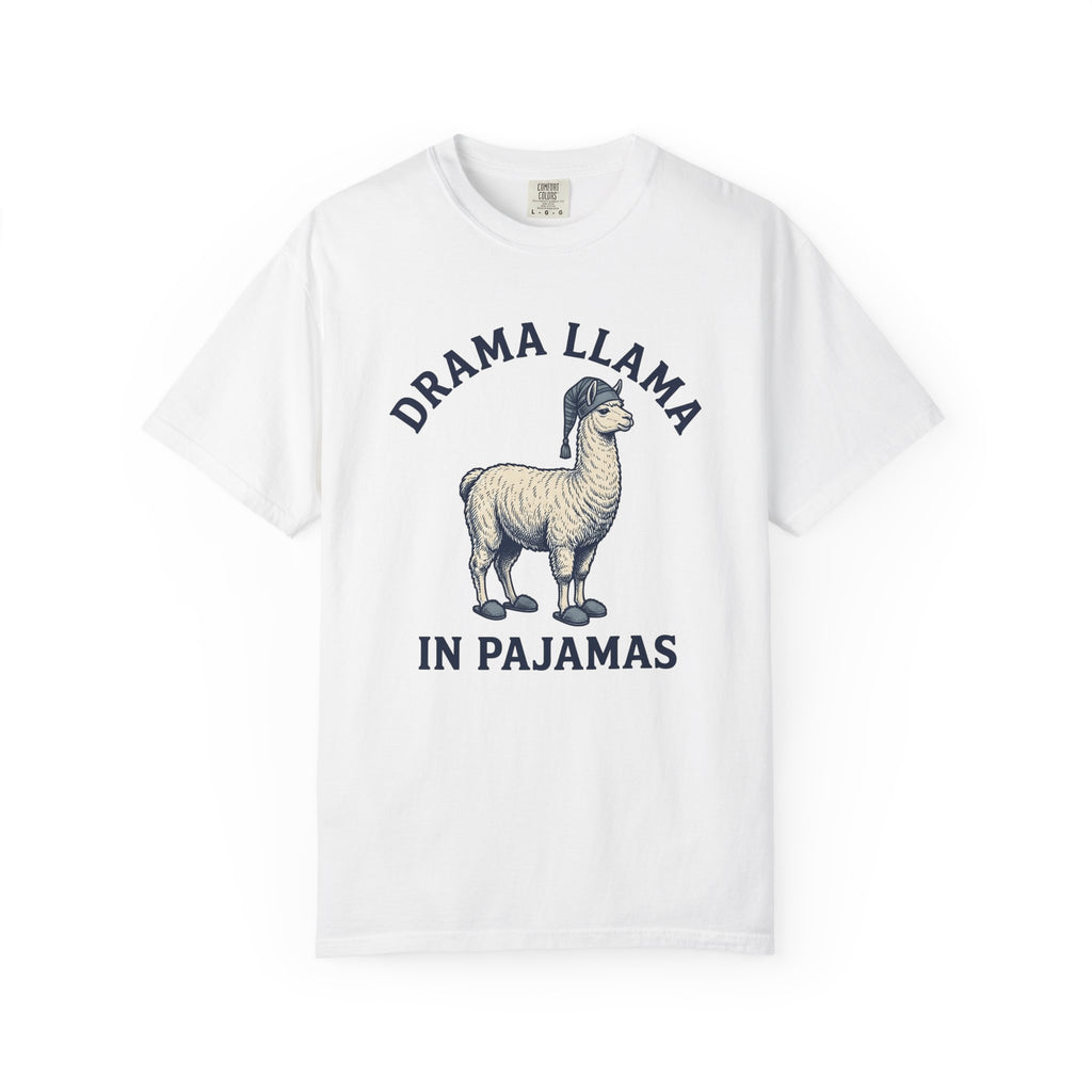 Llama Nightwear Shirt Funny Wildlife Gift Women Distressed Tee Alpaca T-Shirt Humor Fan Vintage Tshirt Animal Graphic Doodle Bedtime Hat