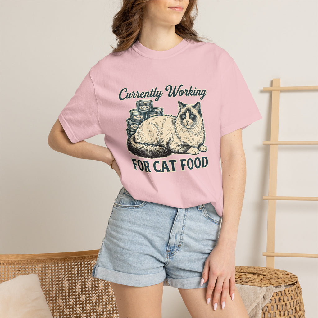 Ragdoll Pussycat Shirt Cat Companion Gift Women Distressed Tee Cat T-Shirt Cat Fan Vintage Tshirt Friend Graphic Line Art Kitty Food Cans